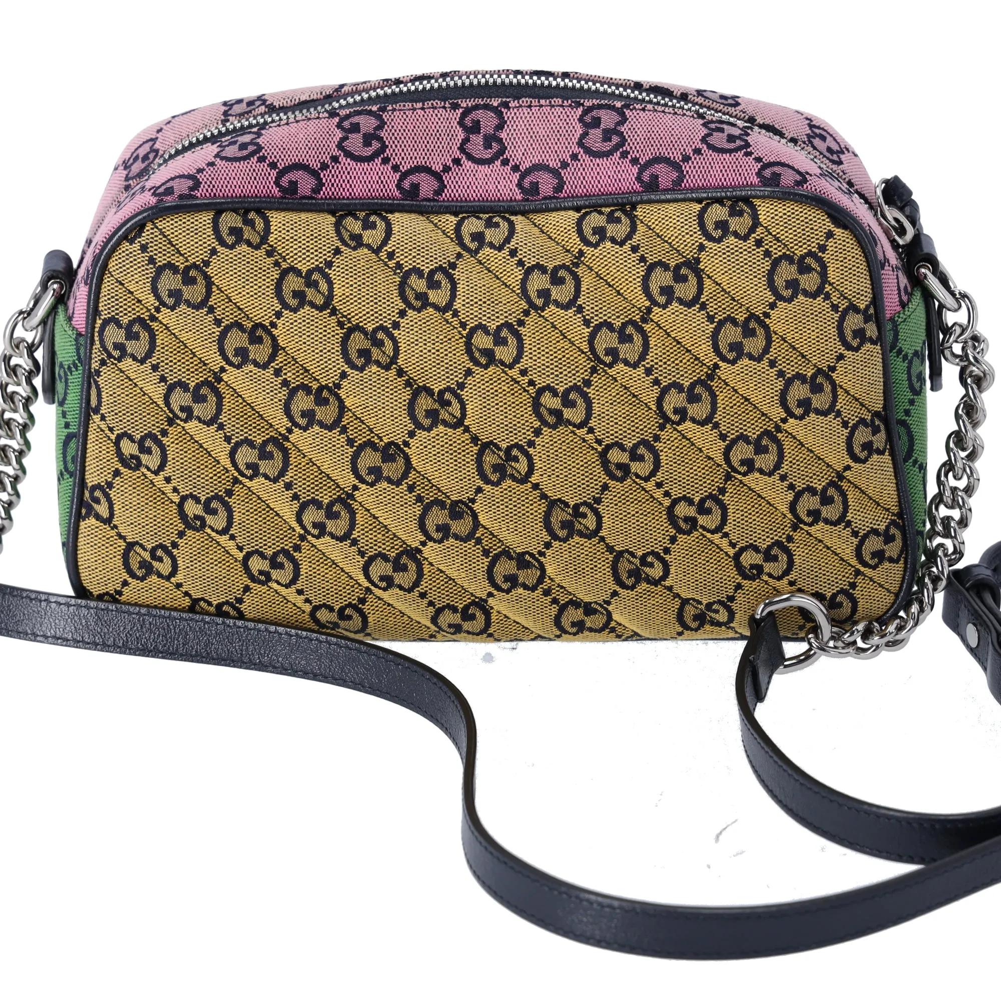 GUCCI GG Marmont Shoulder Bag 447632 Red Pink Green Multi Jacquard Leather sold by Gaby's Bags product image thumbnail 3