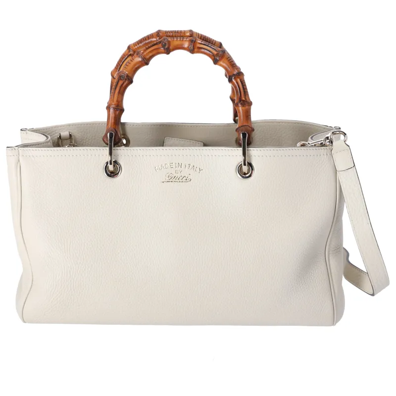 GUCCI Bamboo Shopper Tote Bag 323660 Cream Leather sold by Gaby's Bags