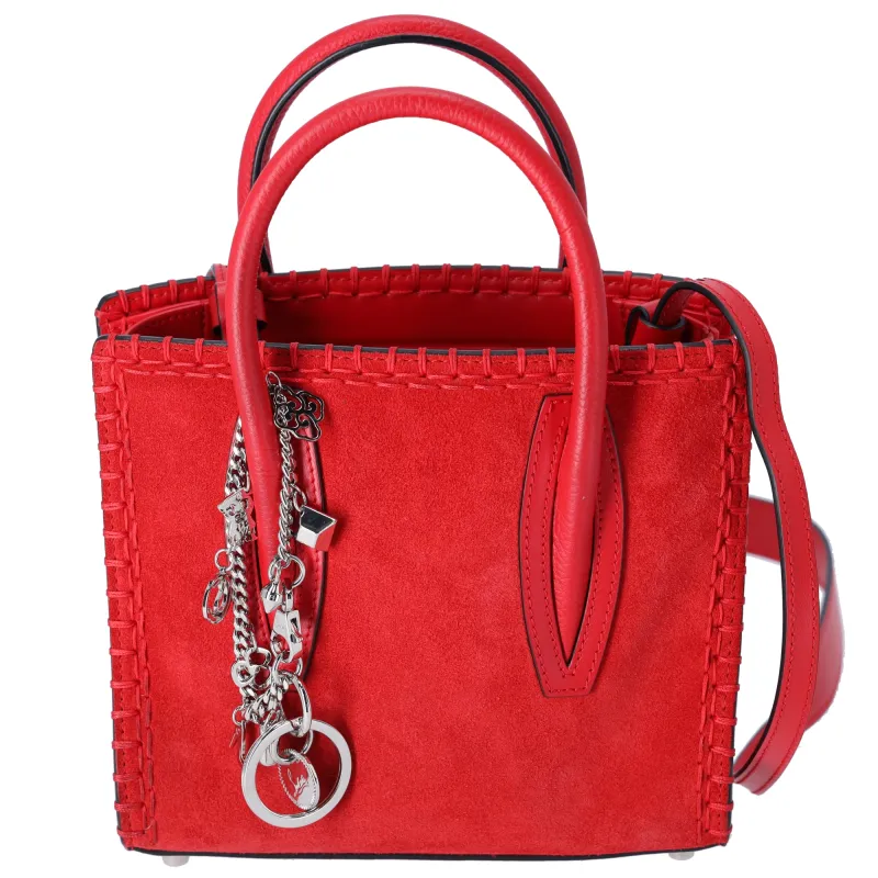 Christian Louboutin Paloma Mini Handbag Red Suede Leather w/ Bag Charm sold by Gaby's Bags