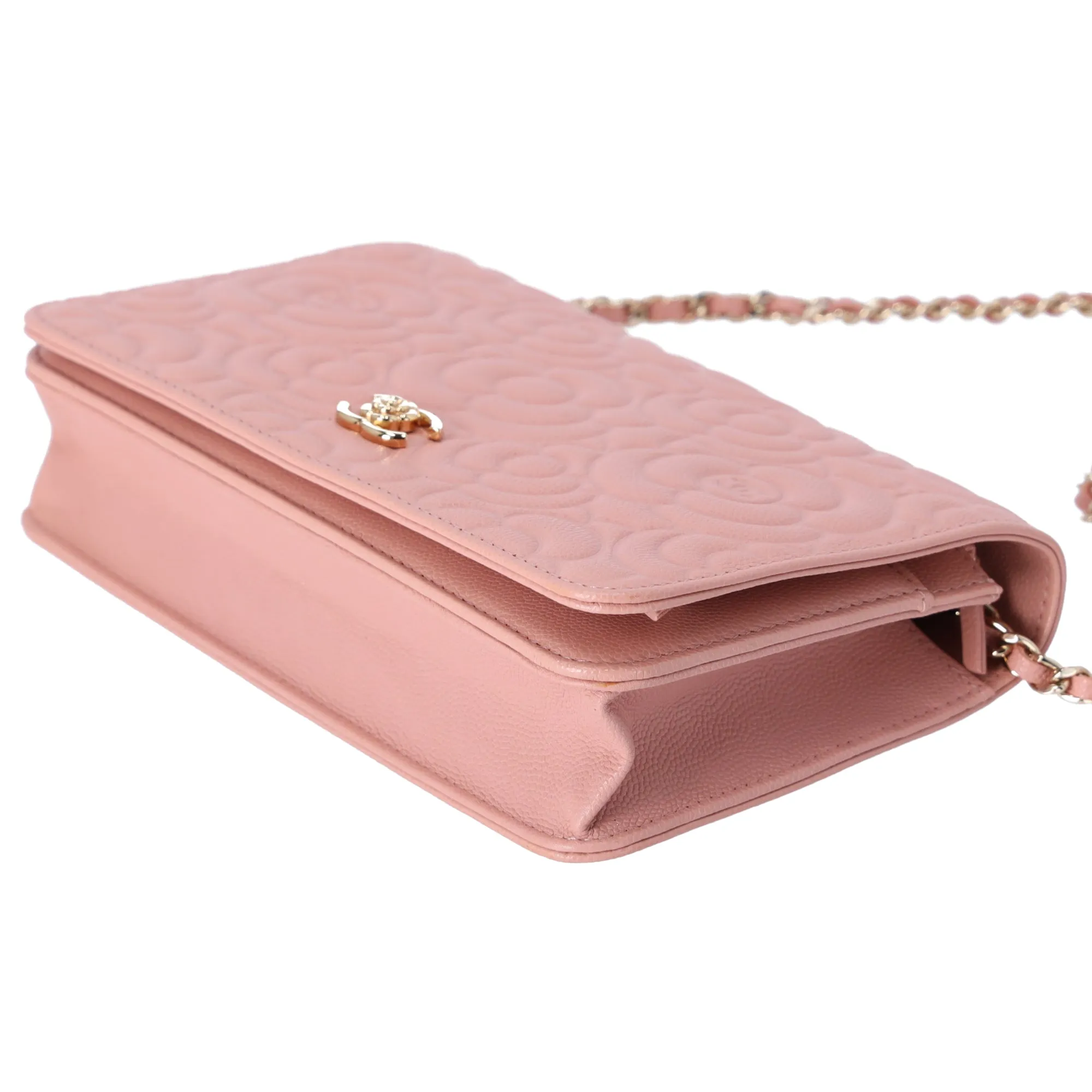CHANEL Camellia Wallet On Chain WOC Crossbody Pink Caviar Leather sold by Gaby's Bags product image thumbnail 5