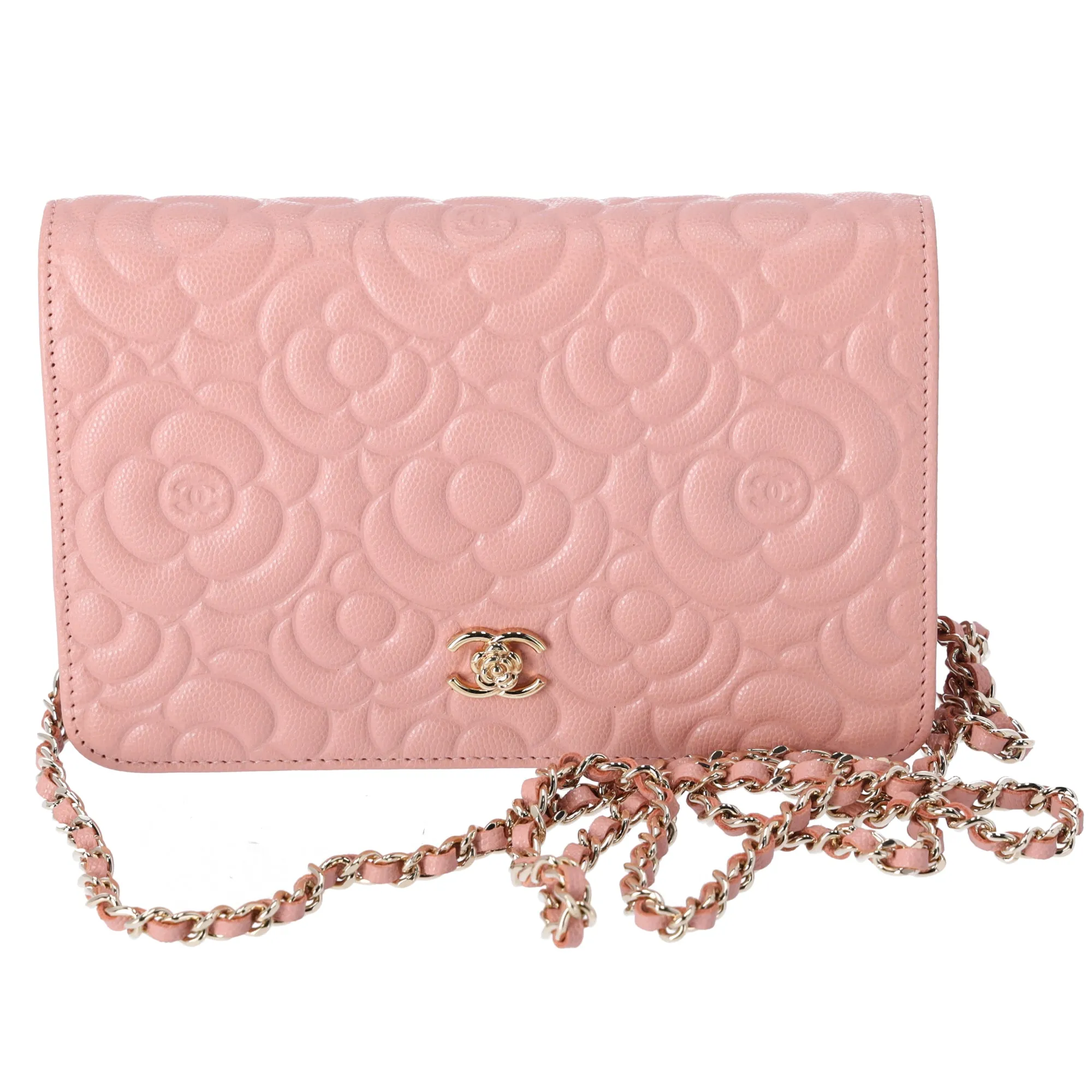 CHANEL Camellia Wallet On Chain WOC Crossbody Pink Caviar Leather sold by Gaby's Bags product image thumbnail 2