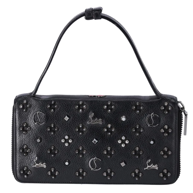 Christian Louboutin Panettone Wallet XL Clutch 1175110 Black Leather Beaded made by Christian Louboutin