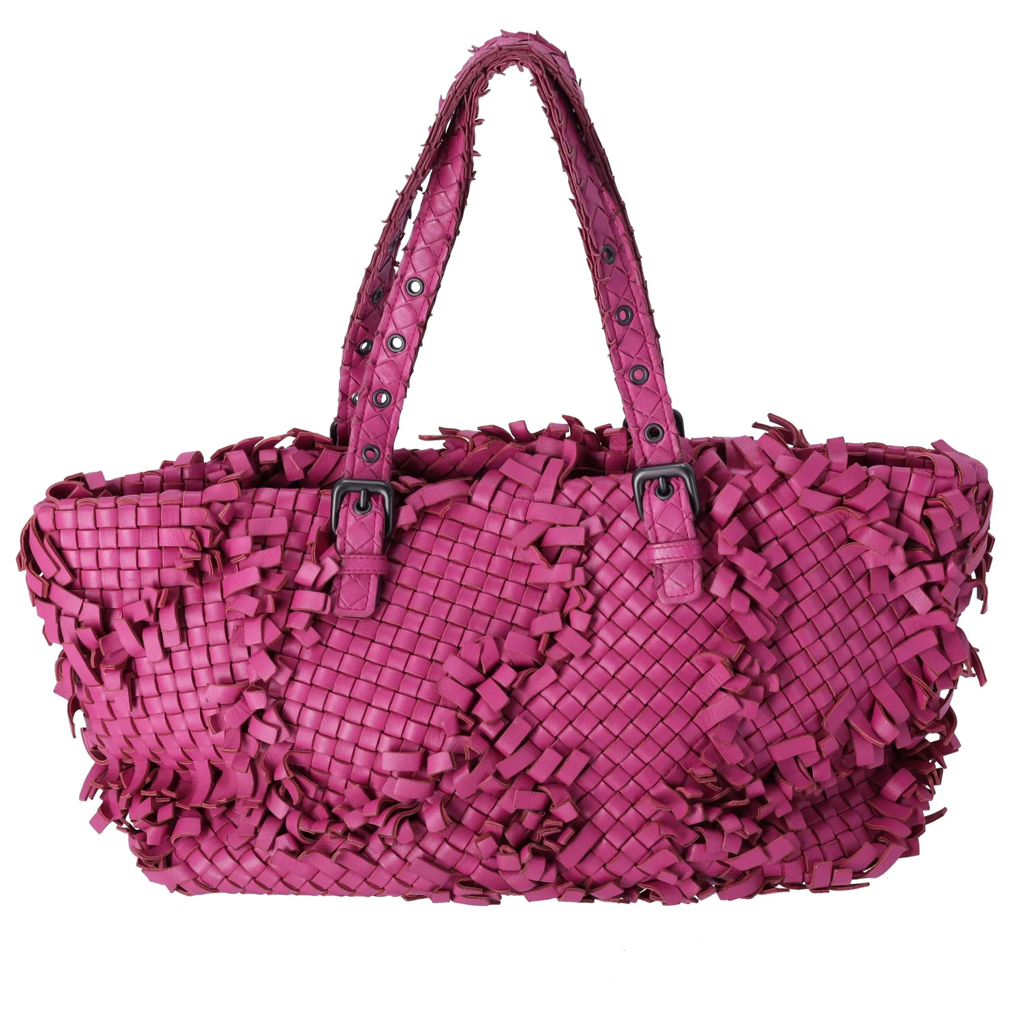 Bottega Veneta Lido Patchwork Large Tote Fringe Intrecciato Pink Leather sold by Gaby's Bags product image thumbnail 3