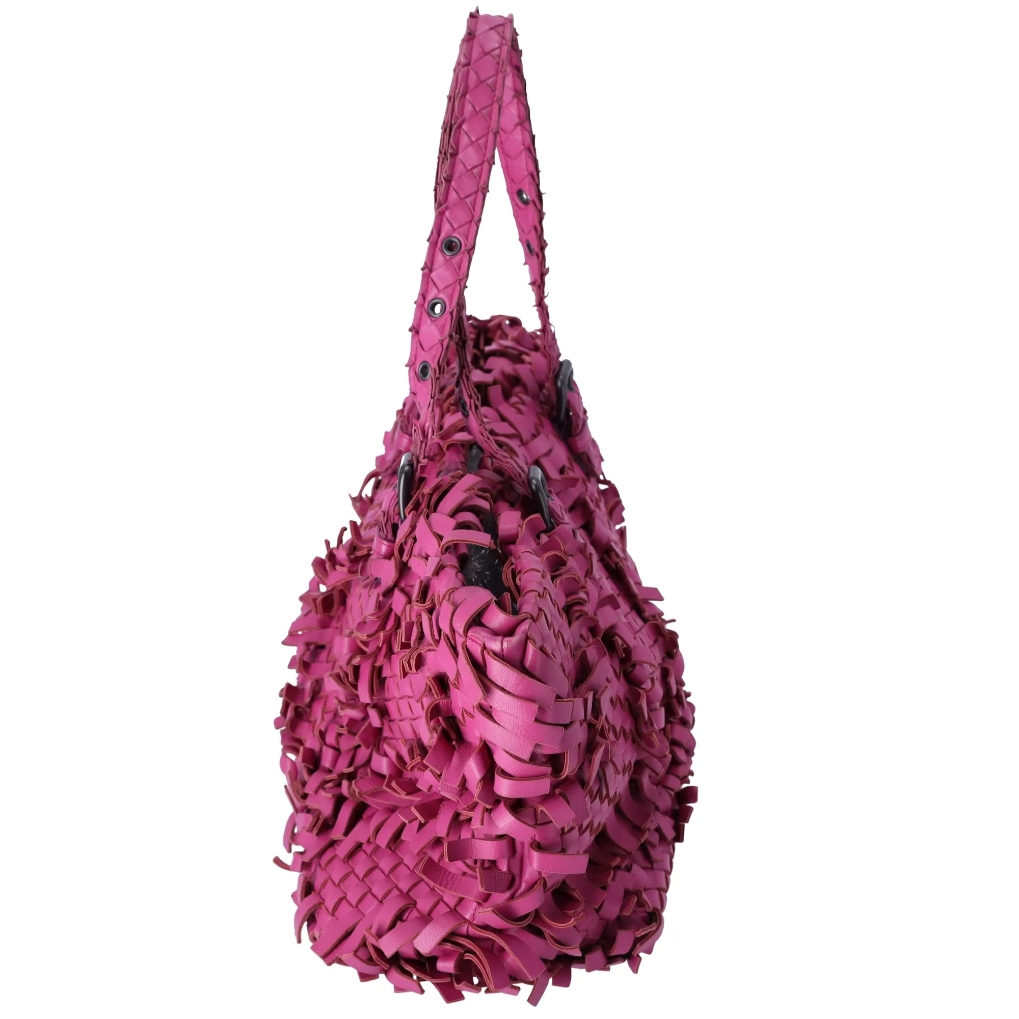 Bottega Veneta Lido Patchwork Large Tote Fringe Intrecciato Pink Leather sold by Gaby's Bags product image thumbnail 2