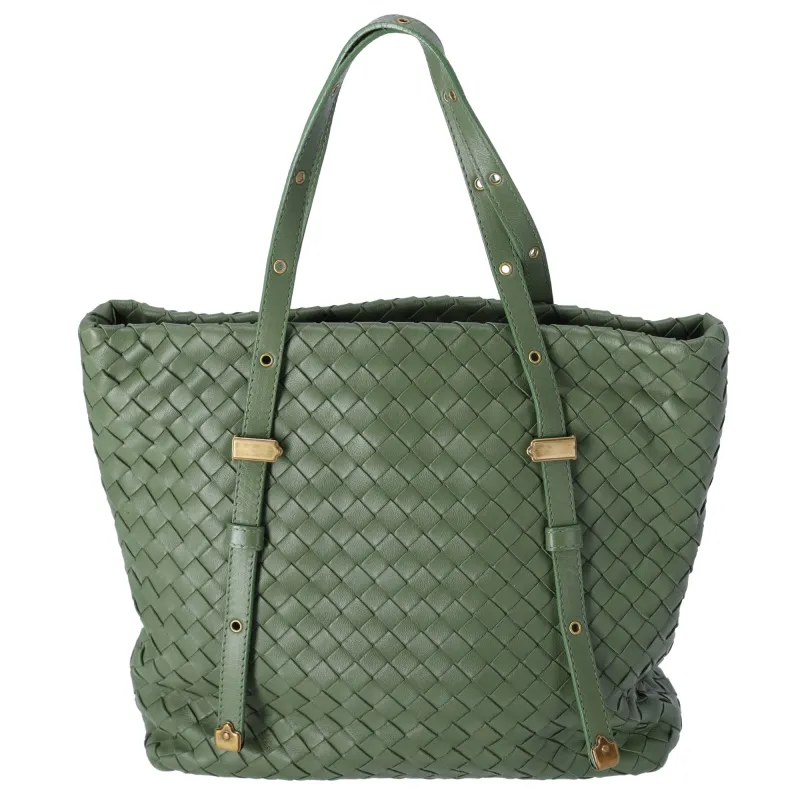 BOTTEGA VENETA Intrecciato Tote 162937 Green Leather made by Bottega Veneta