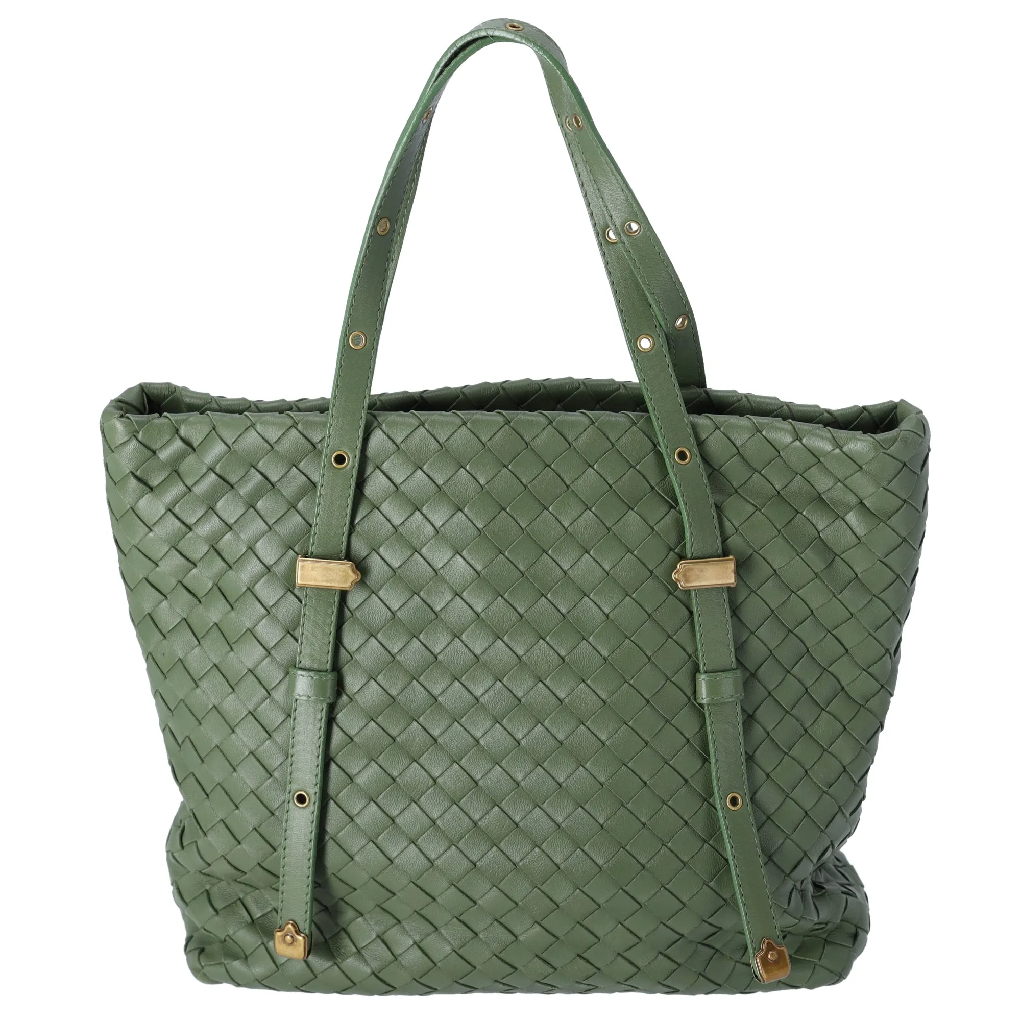 BOTTEGA VENETA Intrecciato Tote 162937 Green Leather sold by Gaby's Bags