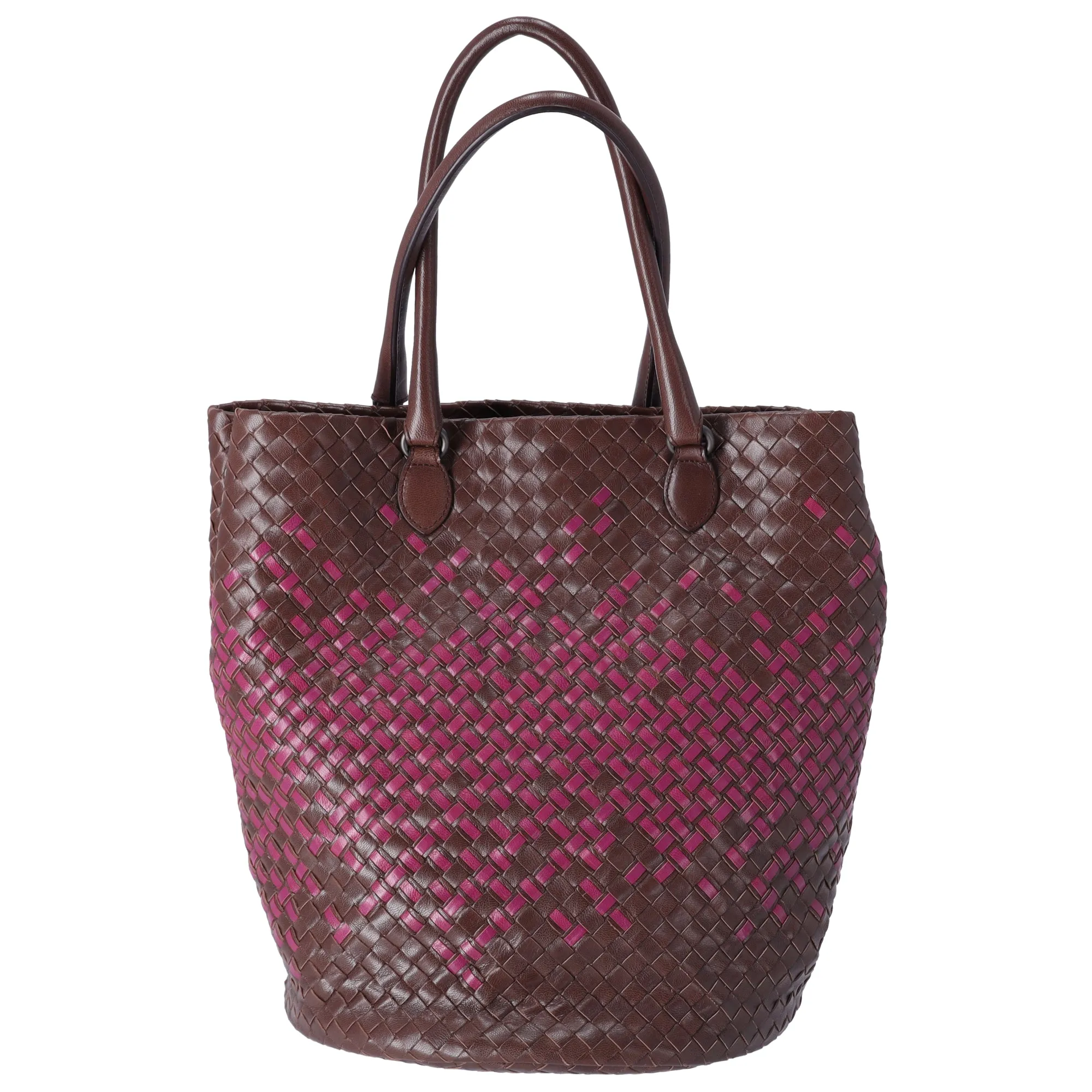 BOTTEGA VENETA Intrecciato Tote Bag 226344 Dark Brown Purple Leather sold by Gaby's Bags