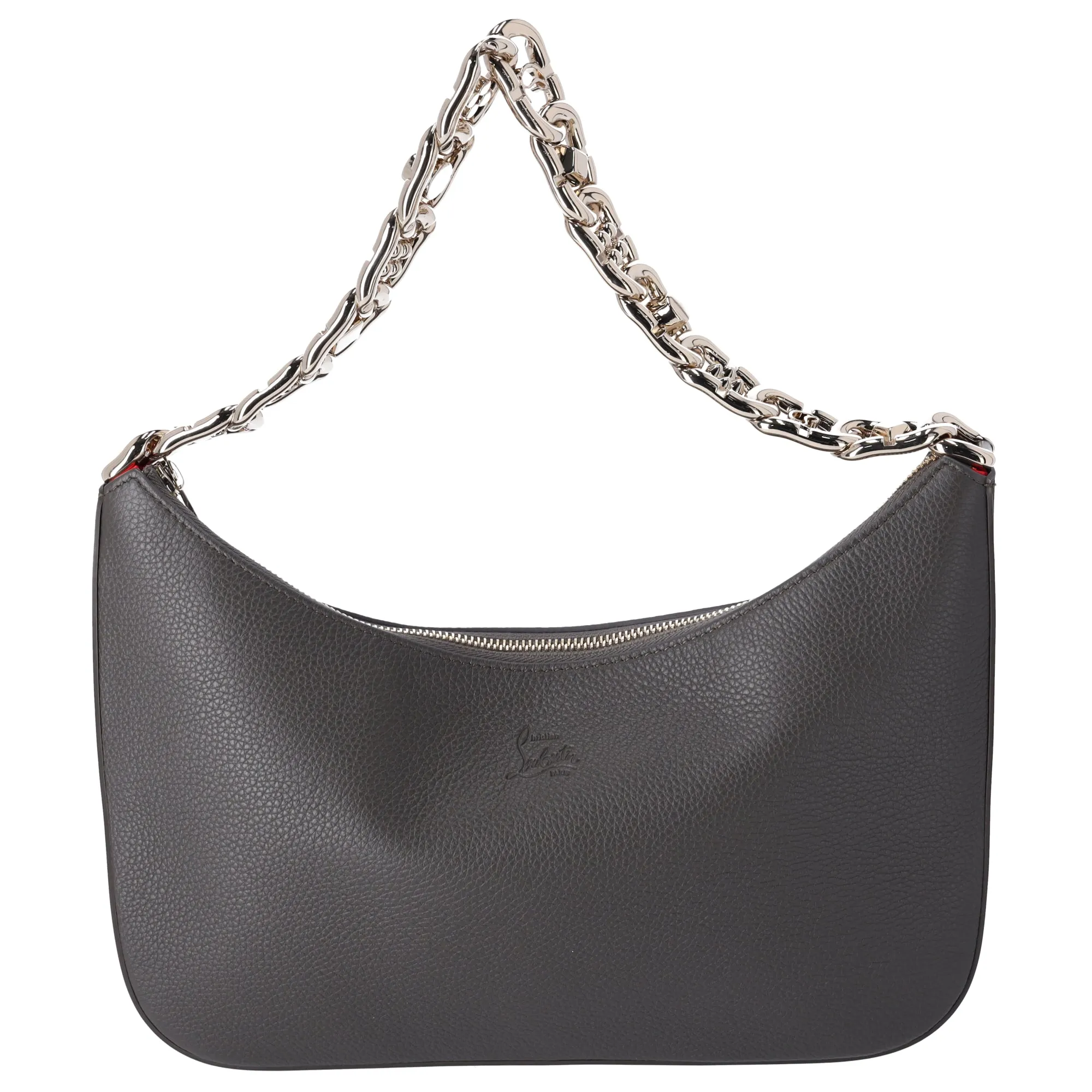 Christian Louboutin Rubira Shoulder Bag 1235097 Dark Gray Leather sold by Gaby's Bags