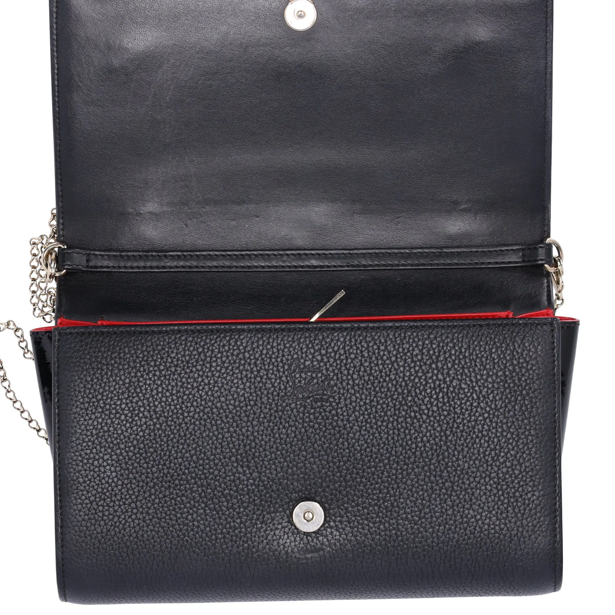Christian Louboutin Paloma Clutch Crossbody Black Red Leather sold by Gaby's Bags product image thumbnail 5