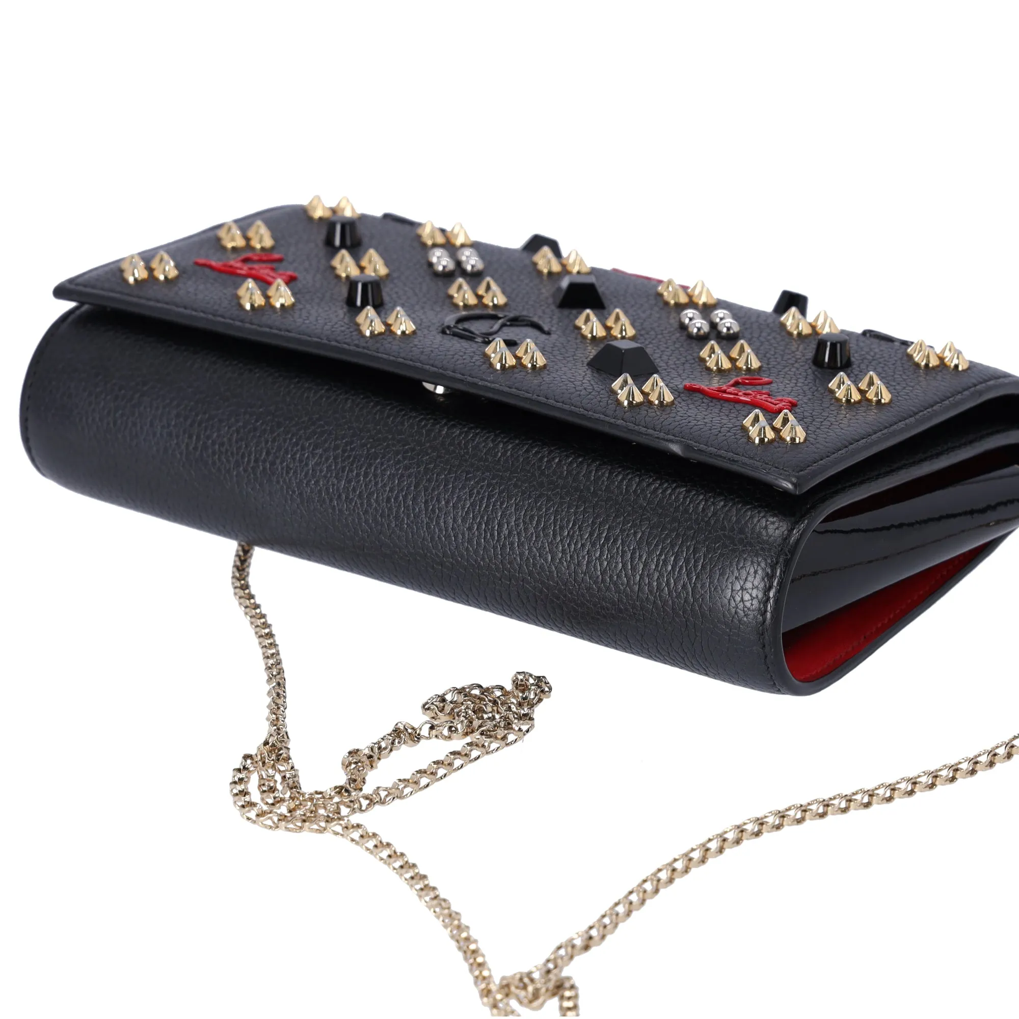 Christian Louboutin Paloma Clutch Crossbody Black Red Leather sold by Gaby's Bags product image thumbnail 3