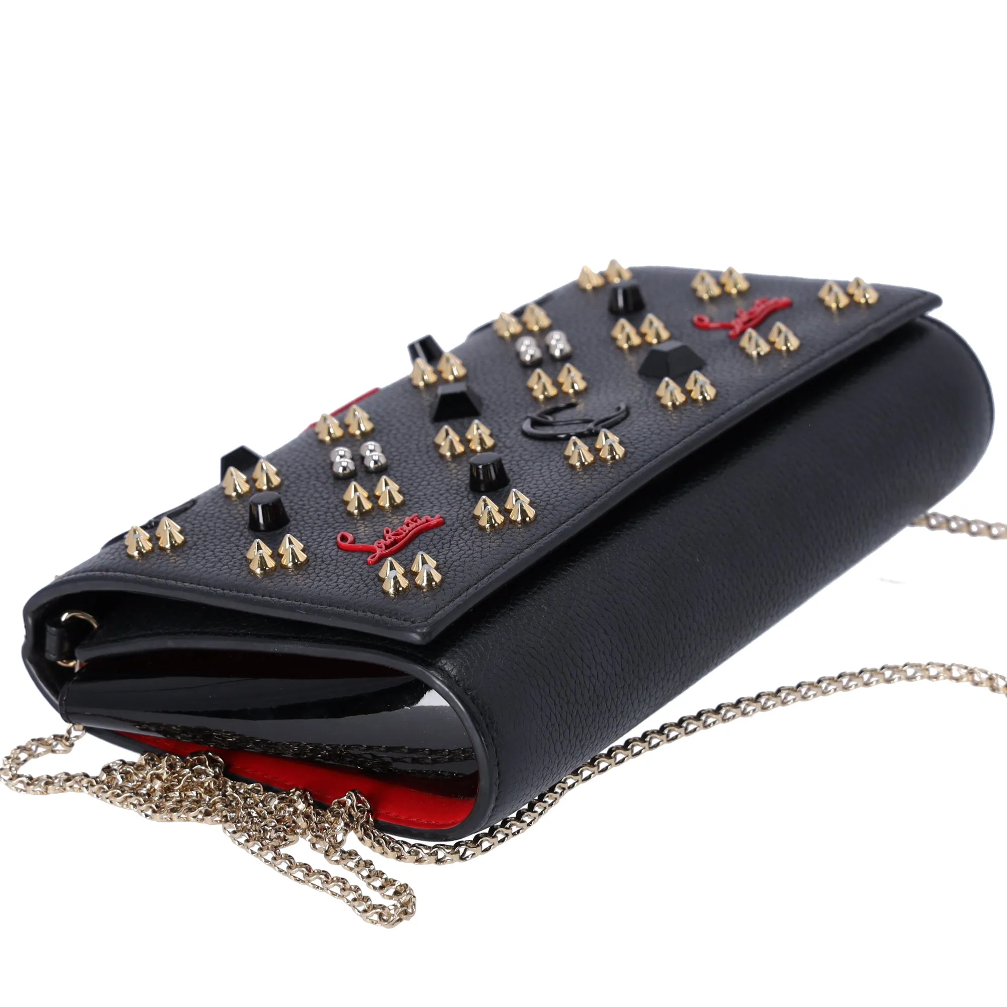 Christian Louboutin Paloma Clutch Crossbody Black Red Leather sold by Gaby's Bags product image thumbnail 4
