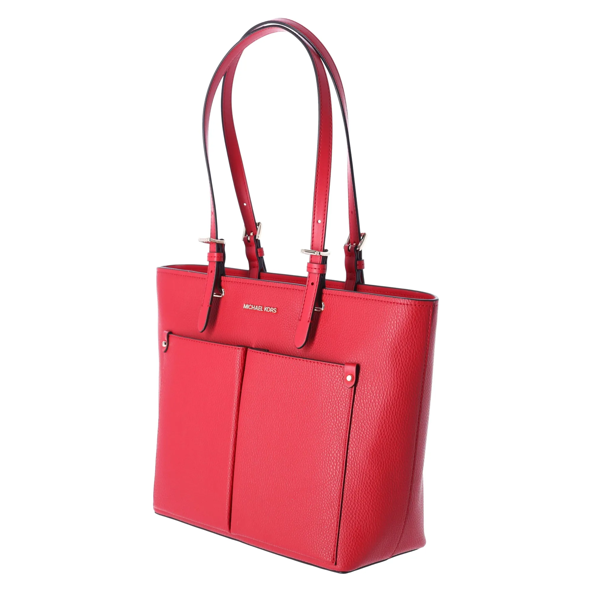 Michael Kors Jet Set Travel Medium Double Pocket Tote Vegan Leather Bright Red sold by Gaby's Bags product image thumbnail 3