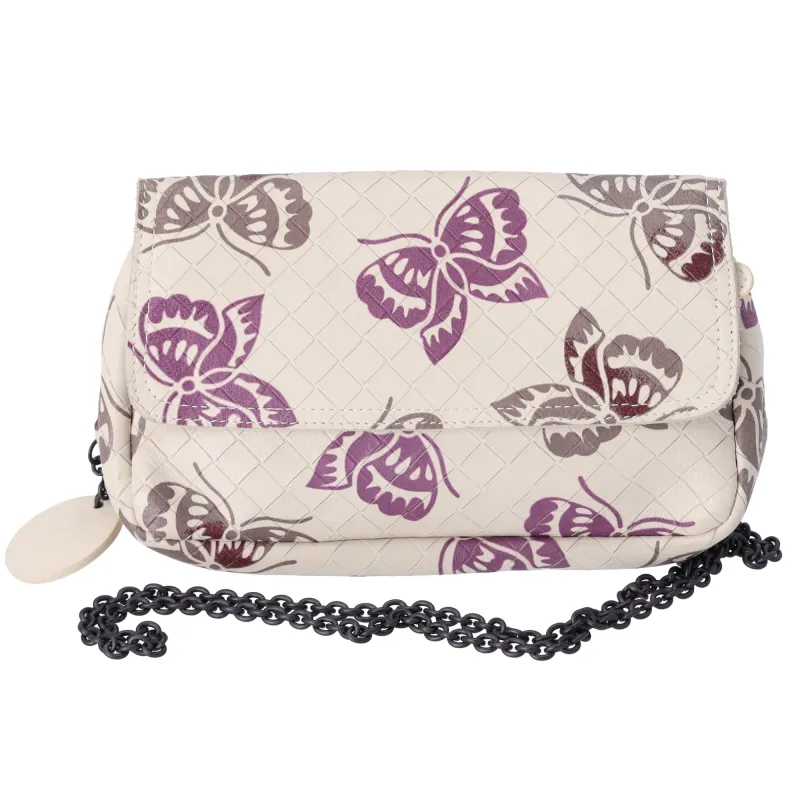 BOTTEGA VENETA Intrecciato Mirage Crossbody Cream Purple Butterfly Leather sold by Gaby's Bags