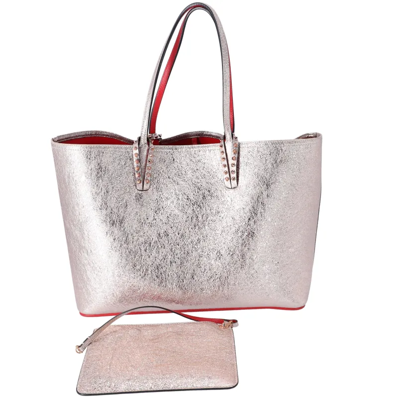 Christian Louboutin Cabata Tote Bag 1185169 Rose Gold Red Crinkled Leather sold by Gaby's Bags
