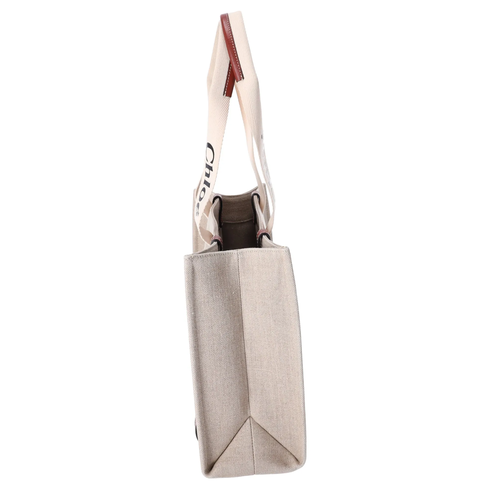 Chloe Woody Medium Tote Bag Beige Cream Brown Canvas sold by Gaby's Bags product image thumbnail 2