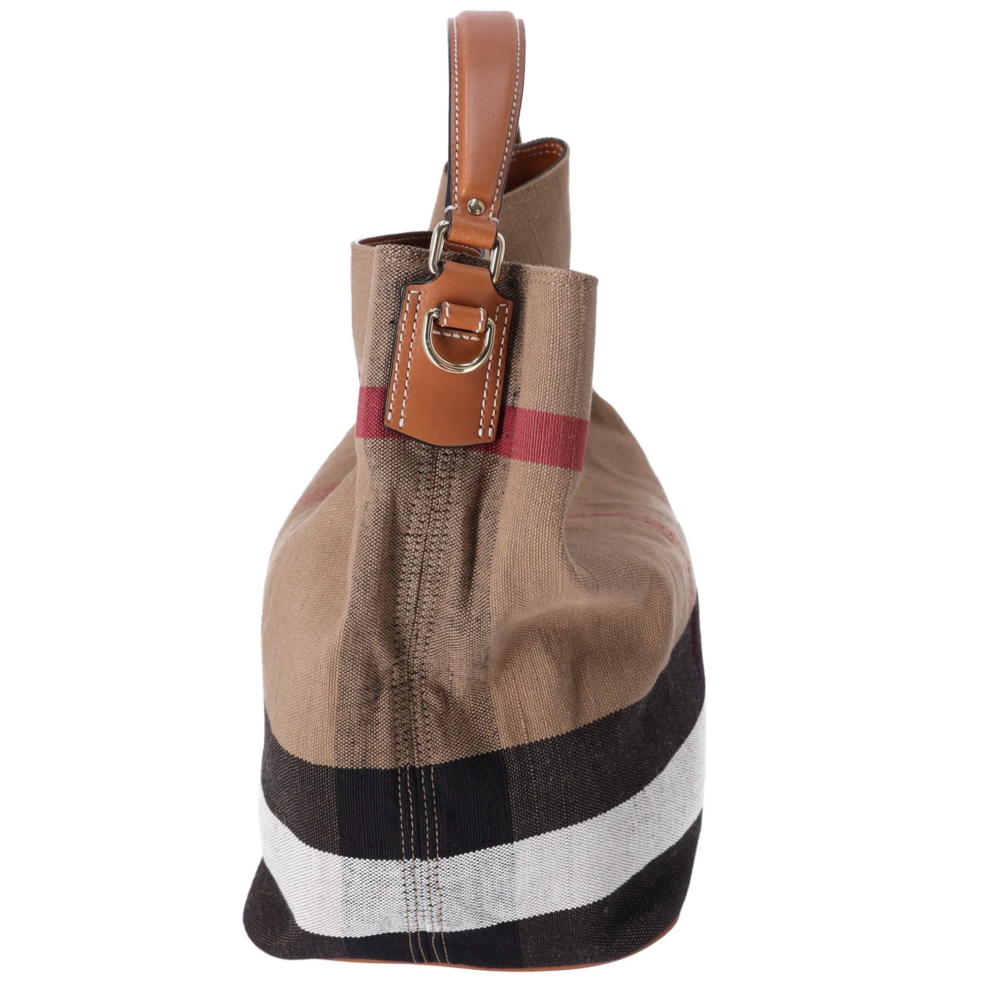 Burberry Ashby Medium Check Canvas Hobo Bag Brown Black sold by Gaby's Bags product image thumbnail 5