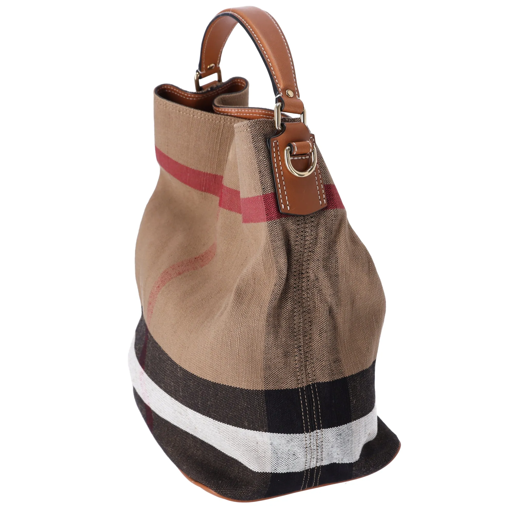 Burberry Ashby Medium Check Canvas Hobo Bag Brown Black sold by Gaby's Bags product image thumbnail 2