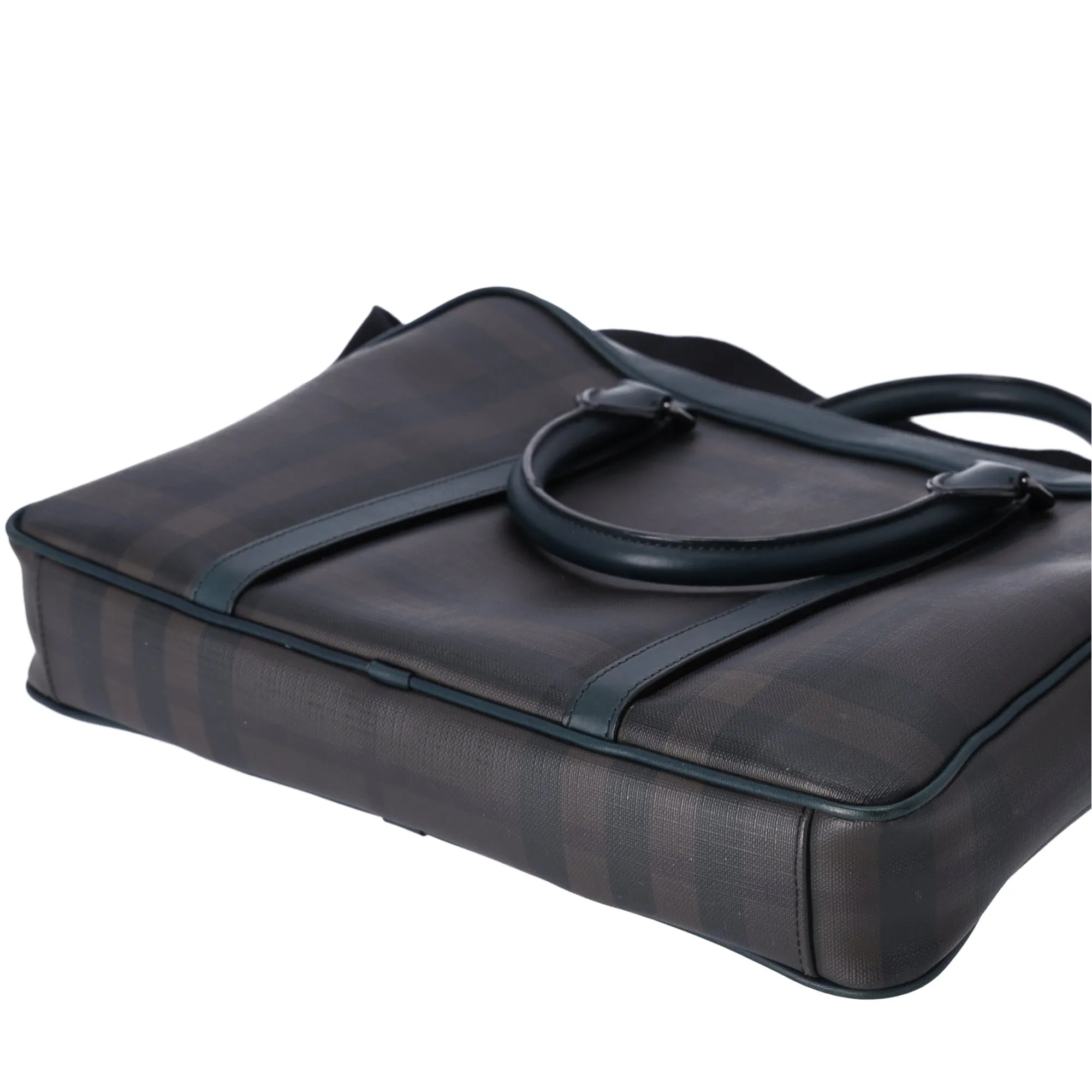 Burberry Business Bag Dark Brown Dark Green Black PVC Leather sold by Gaby's Bags product image thumbnail 5