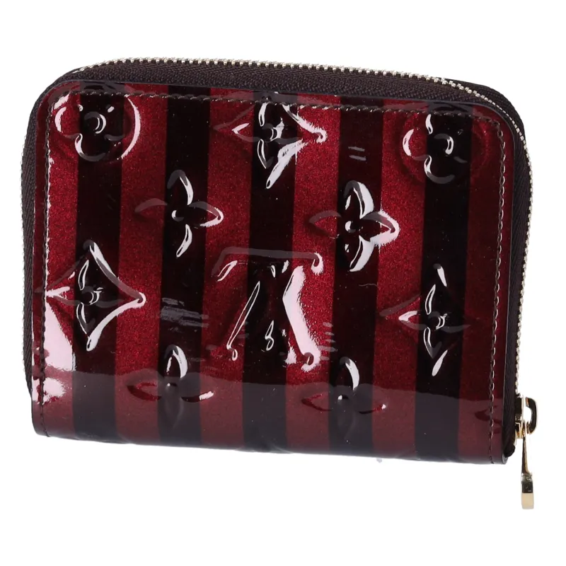Louis Vuitton Zippy Coin Purse Monogram Vernis Rayures Coin Case M91719 Amaranth sold by Gaby's Bags