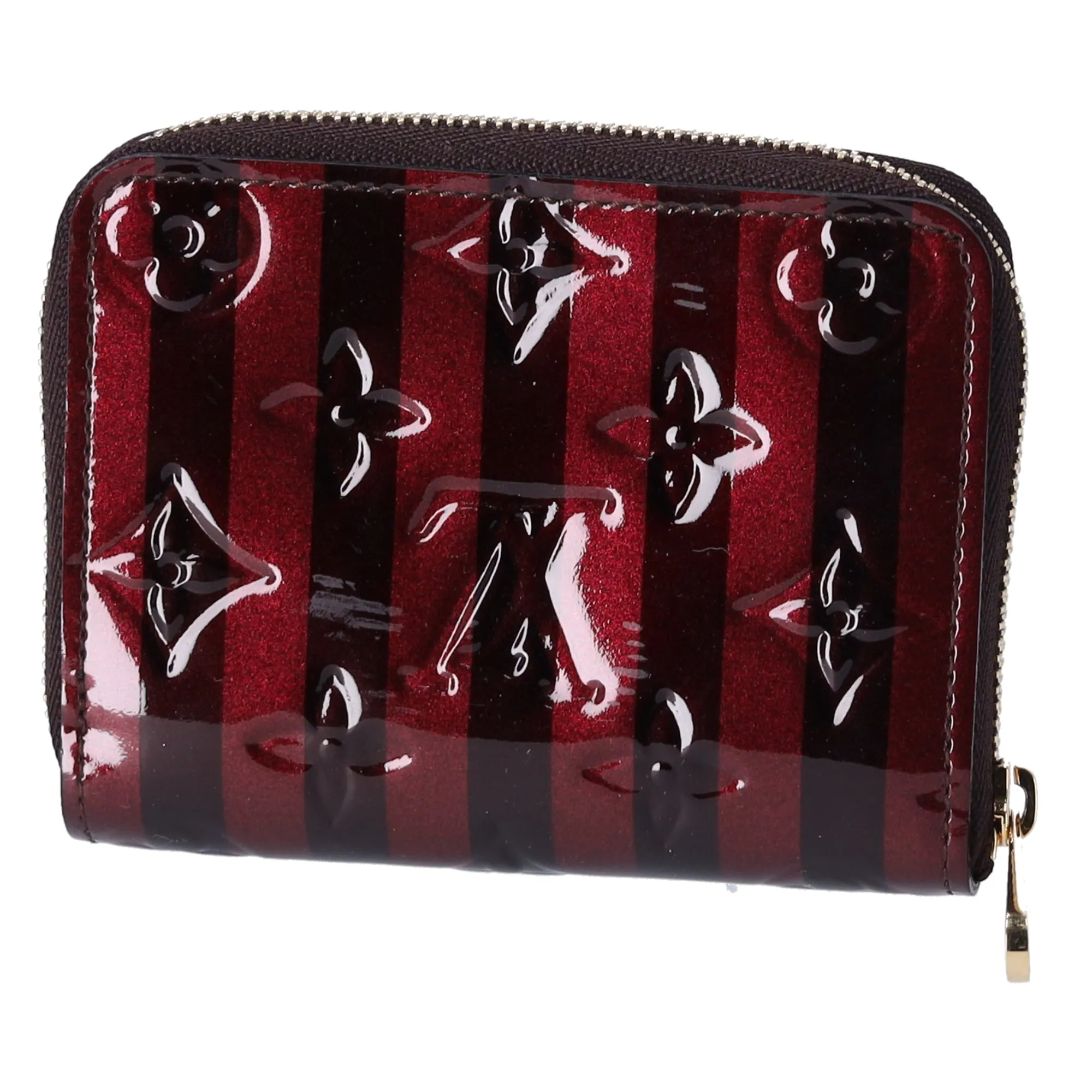 Louis Vuitton Zippy Coin Purse Monogram Vernis Rayures Coin Case M91719 Amaranth sold by Gaby's Bags