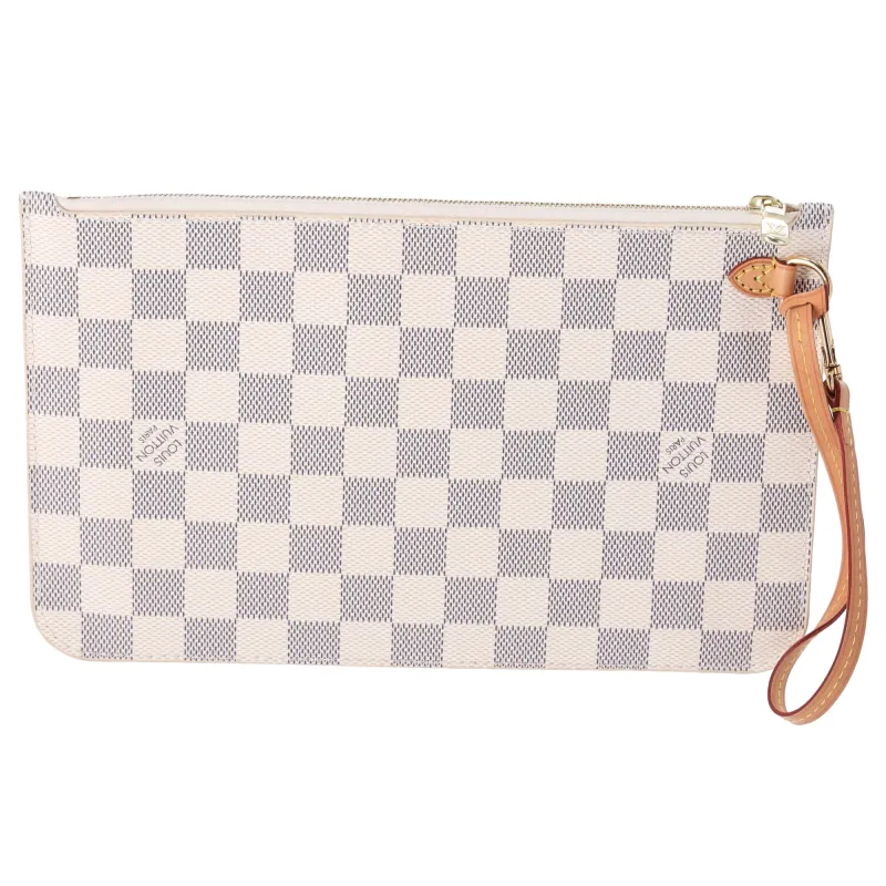 Louis Vuitton Neverfull Pouch Beige Damier Azur sold by Gaby's Bags