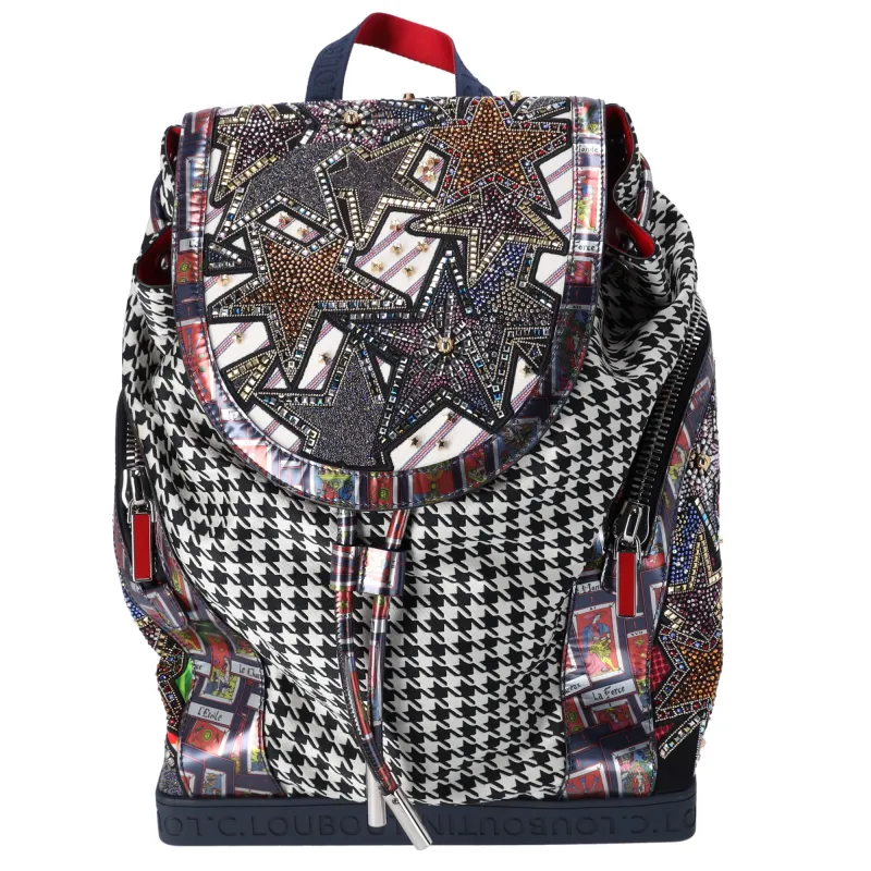 Christian Louboutin Explorafunk Backpack Black White Multi Jacquard Leather sold by Gaby's Bags