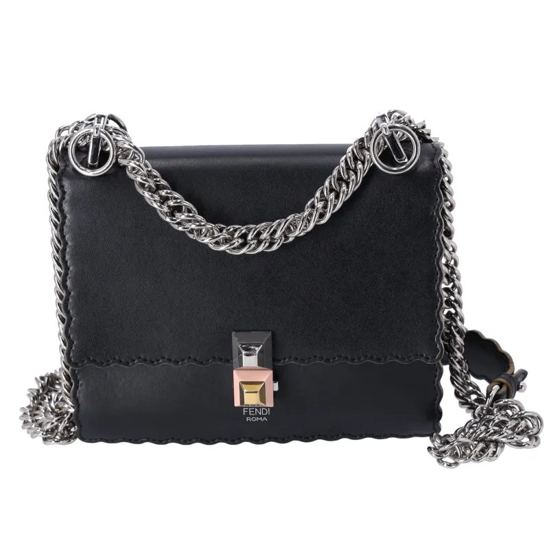 FENDI Mini Kan I Shoulder Bag 8M0381 Black Leather sold by Gaby's Bags