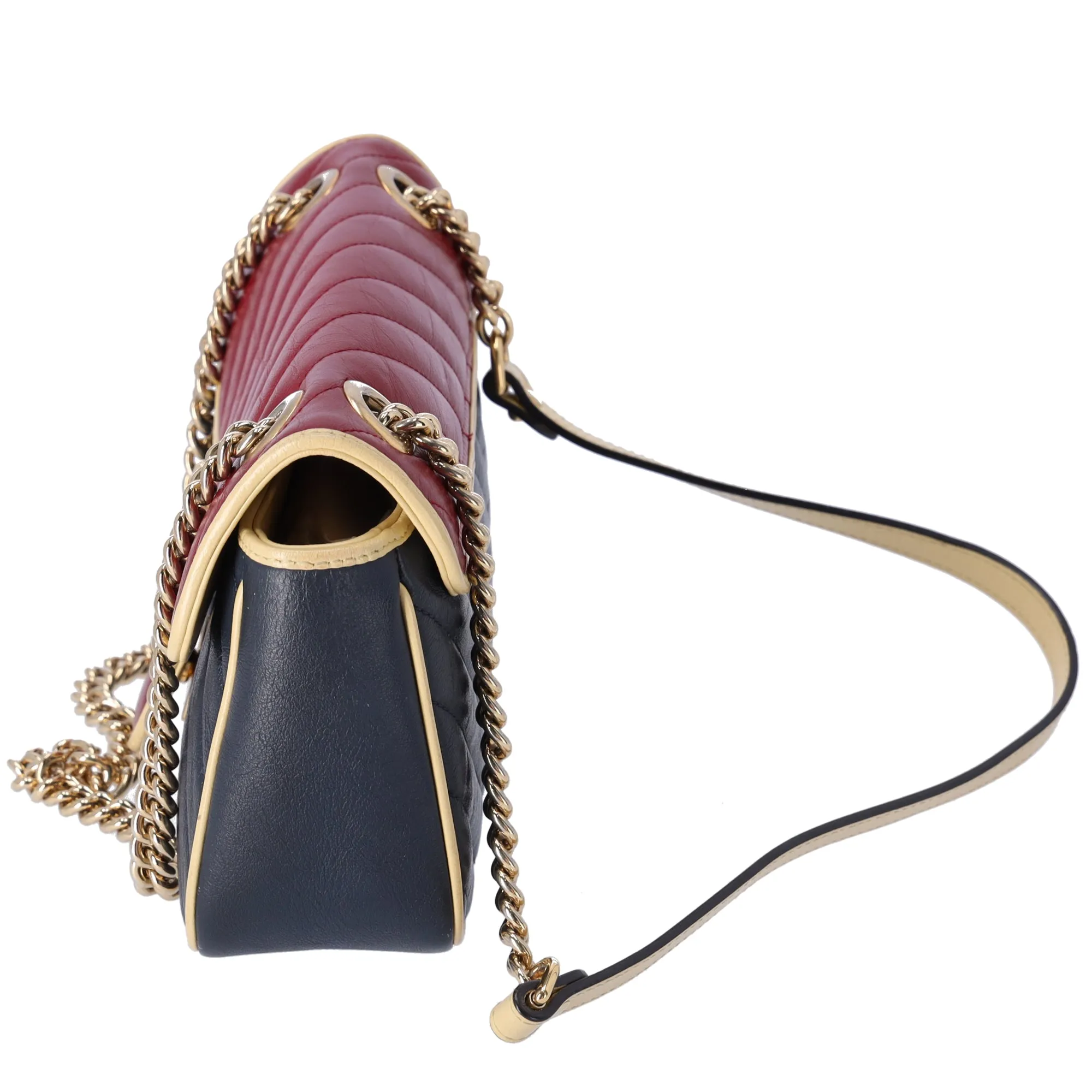 GUCCI GG Marmont Quilting Small Shoulder Bag 443497 Red Navy Cream sold by Gaby's Bags product image thumbnail 2