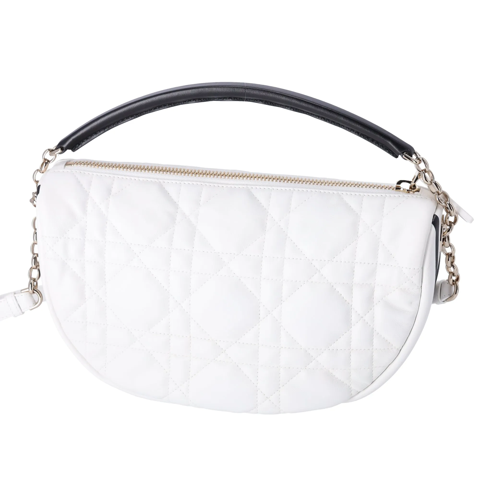 Christian Dior VIBE Hobo Bag Medium Shoulder Bag White Black Lambskin sold by Gaby's Bags product image thumbnail 3