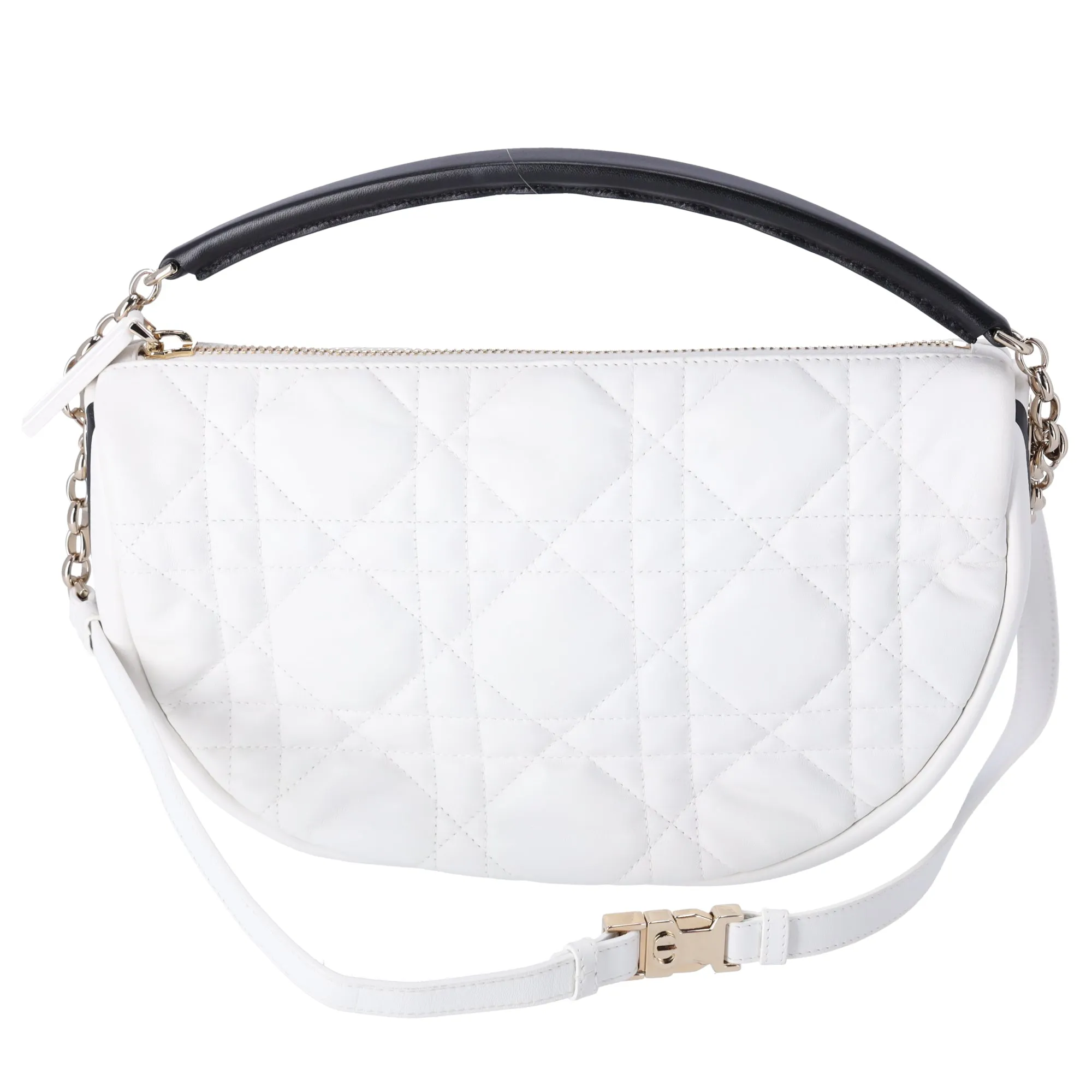 Christian Dior VIBE Hobo Bag Medium Shoulder Bag White Black Lambskin sold by Gaby's Bags