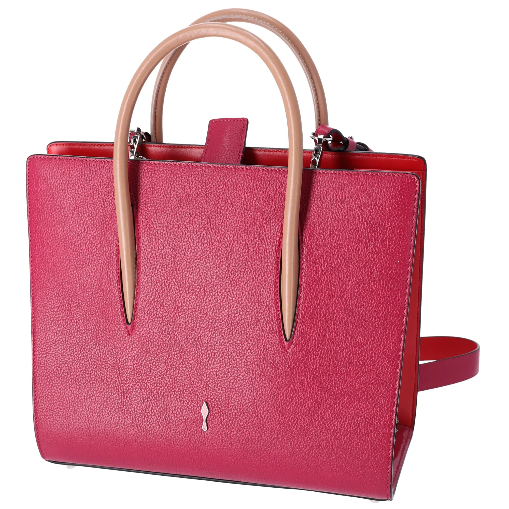 Christian Louboutin Paloma Medium Handbag Pink Solid Classic Studded sold by Gaby's Bags