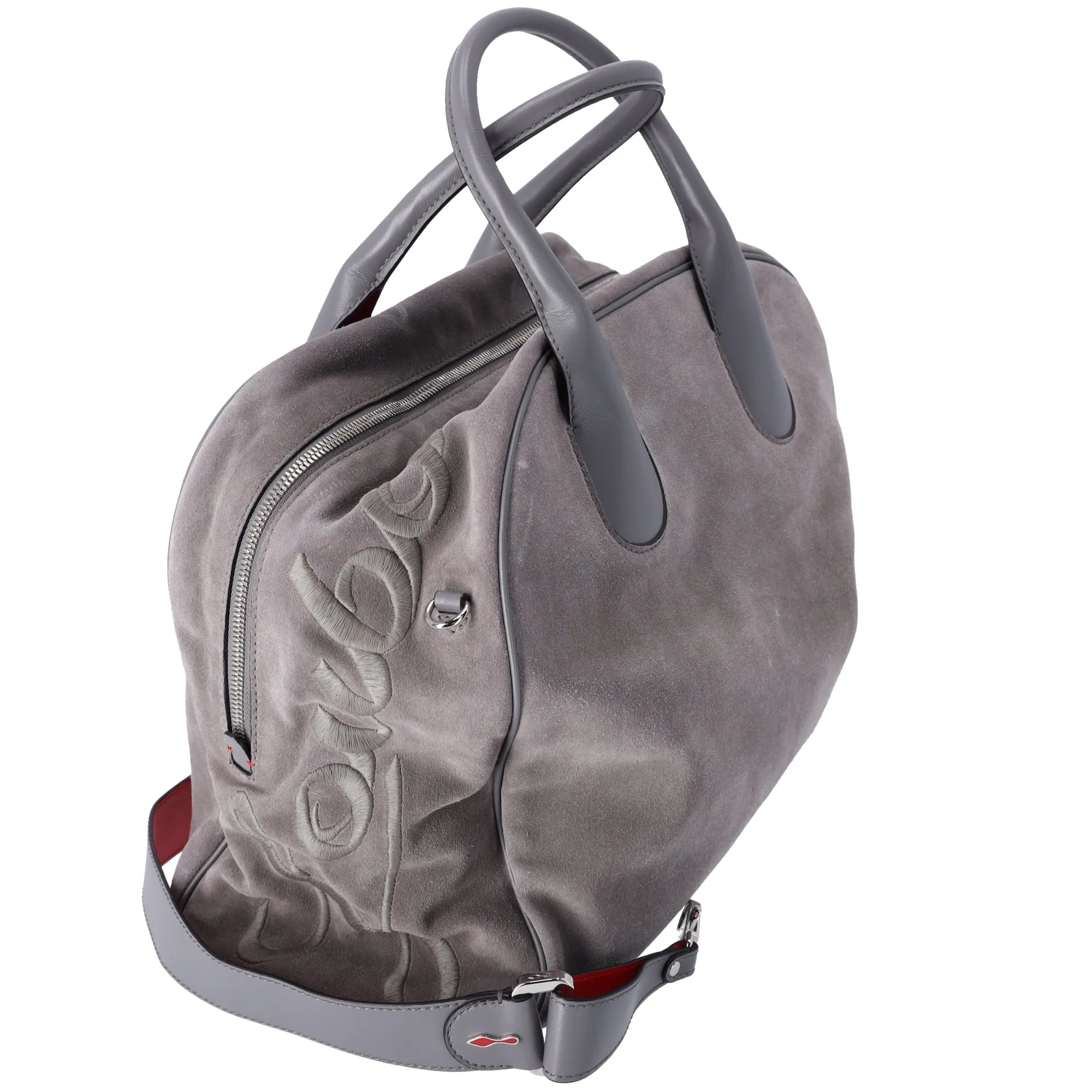 Christian Louboutin Mary Jane Large Handbag Gray Khaki Suede Leather sold by Gaby's Bags product image thumbnail 4