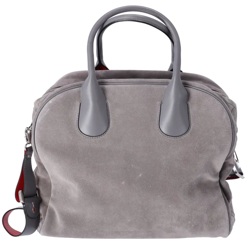 Christian Louboutin Mary Jane Large Handbag Gray Khaki Suede Leather made by Christian Louboutin