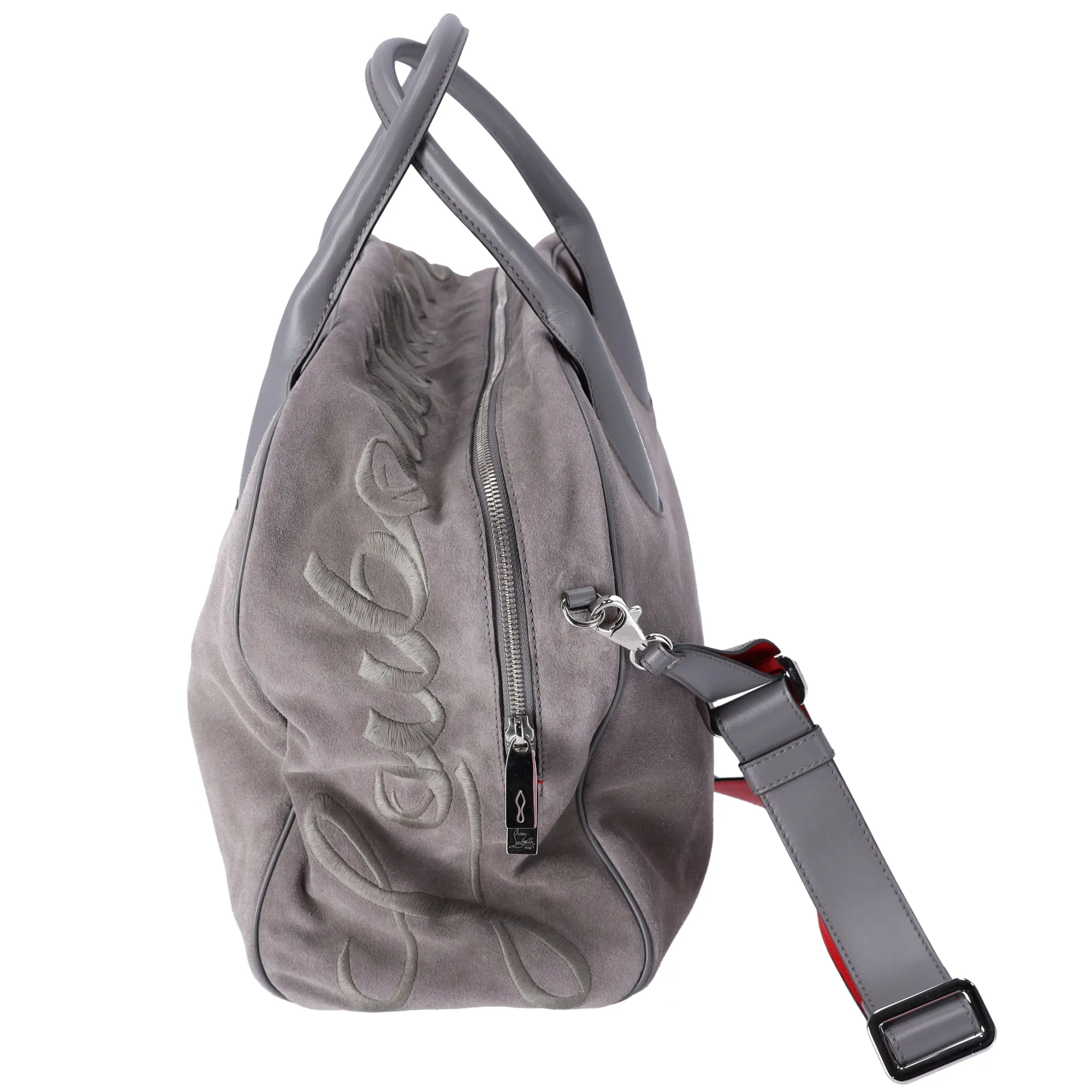 Christian Louboutin Mary Jane Large Handbag Gray Khaki Suede Leather sold by Gaby's Bags product image thumbnail 2