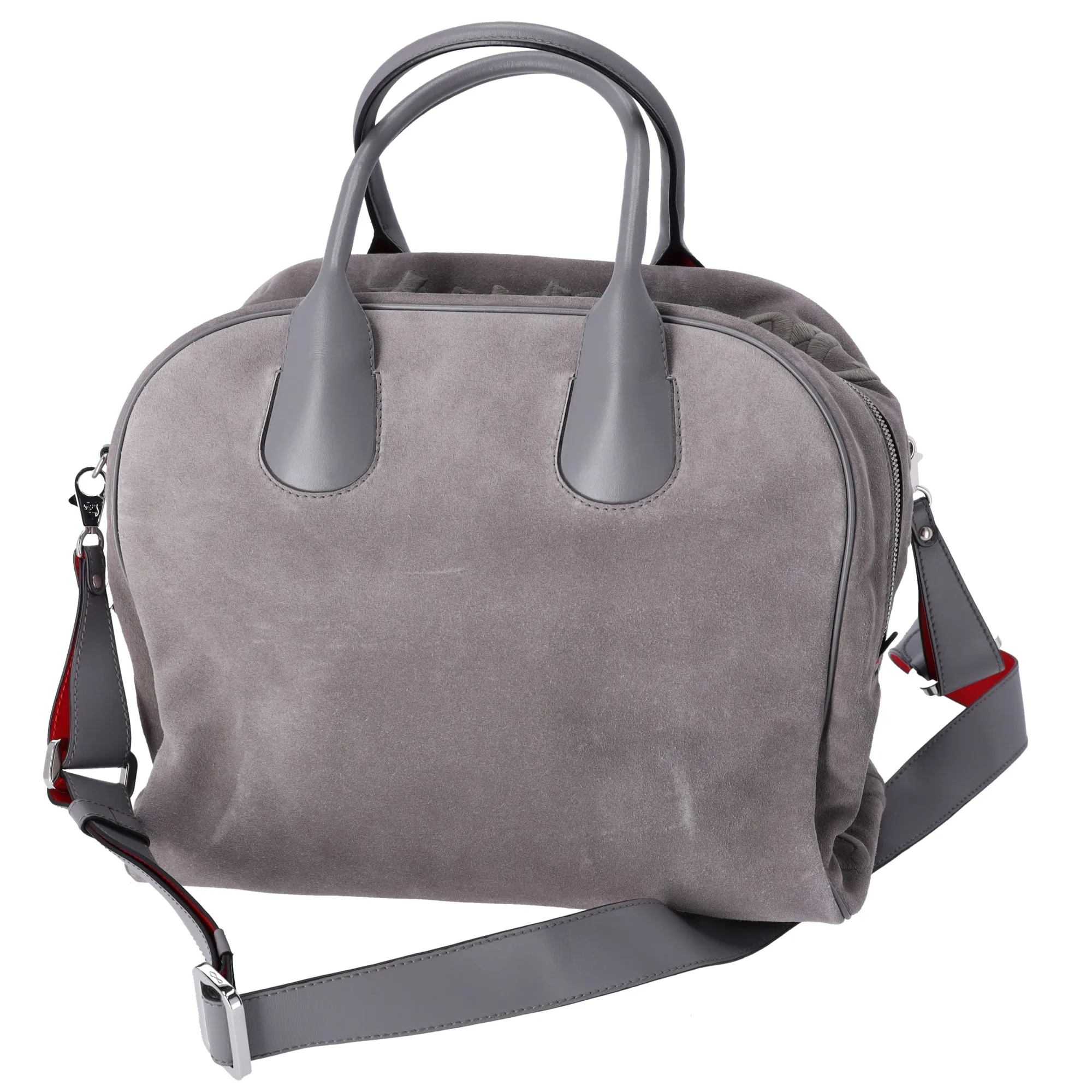 Christian Louboutin Mary Jane Large Handbag Gray Khaki Suede Leather sold by Gaby's Bags product image thumbnail 3
