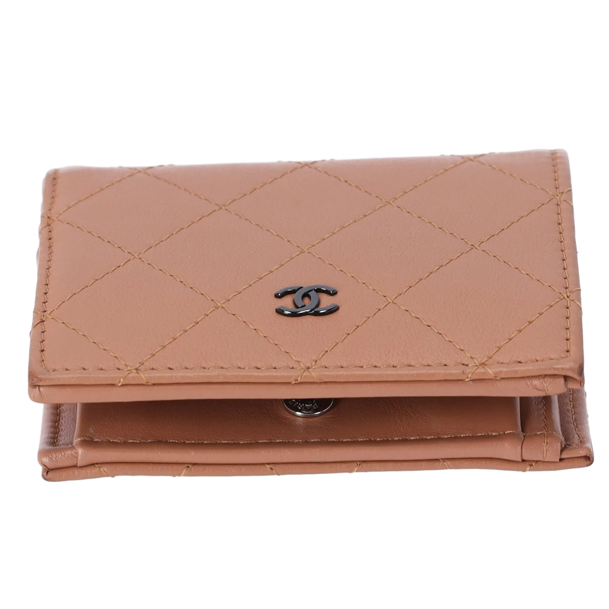 CHANEL Matelasse Bifold Wallet Light Brown Leather sold by Gaby's Bags product image thumbnail 5