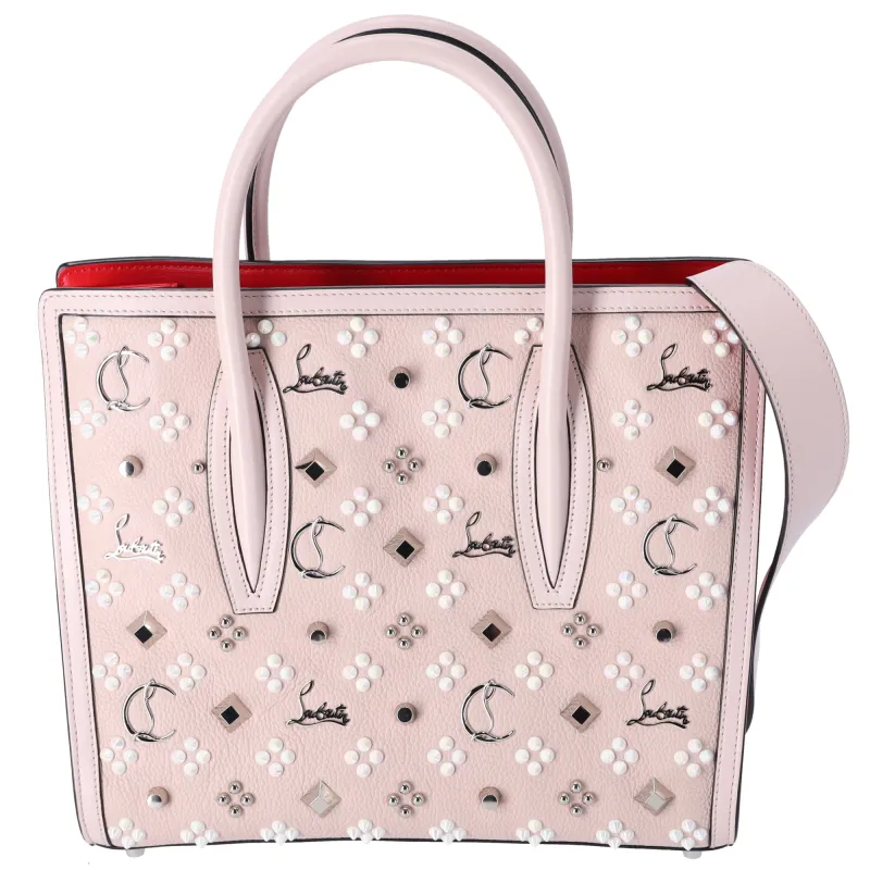 Christian Louboutin Paloma Studded Medium Tote Light Pink Leather sold by Gaby's Bags
