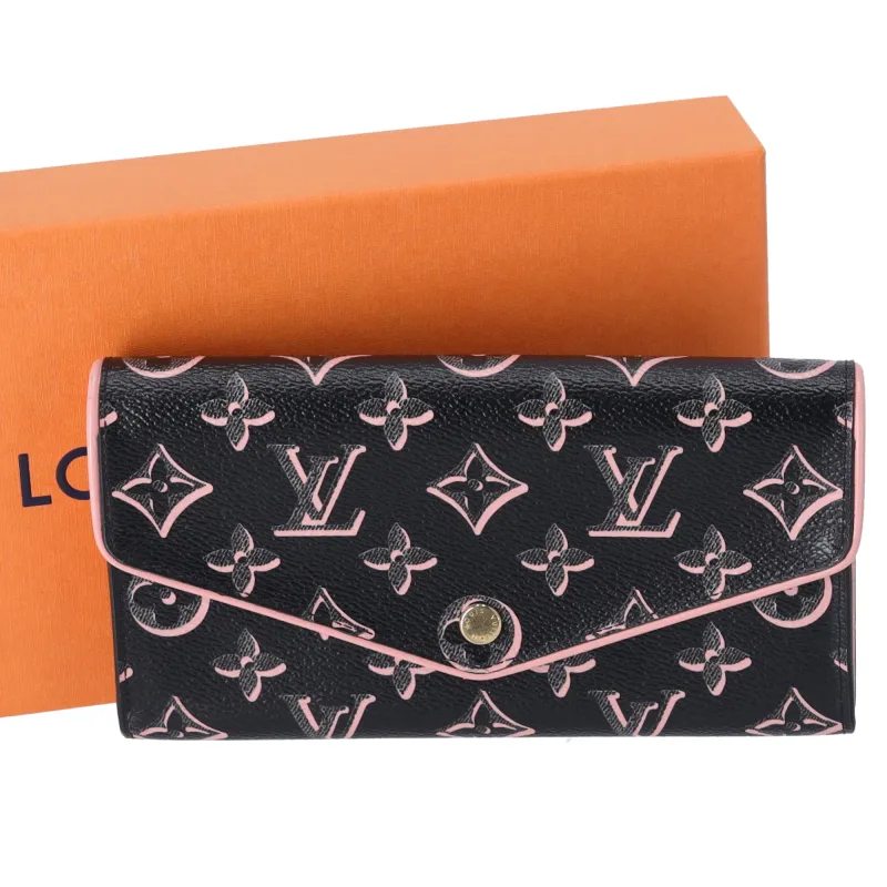Louis Vuitton Fall For You Sarah Long Wallet M81477 Black Pink made by Louis Vuitton