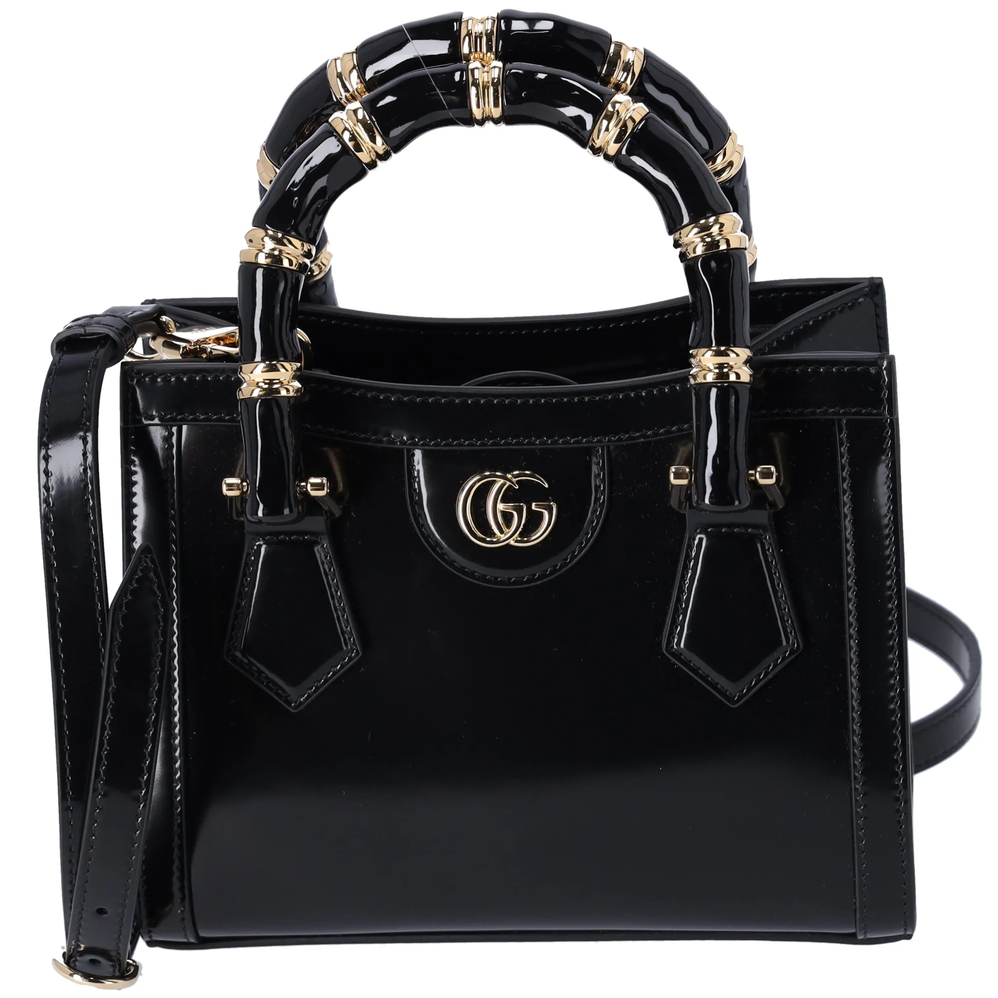 GUCCI Diana Mini Tote Crossbody Bag 832936 Black Leather sold by Gaby's Bags