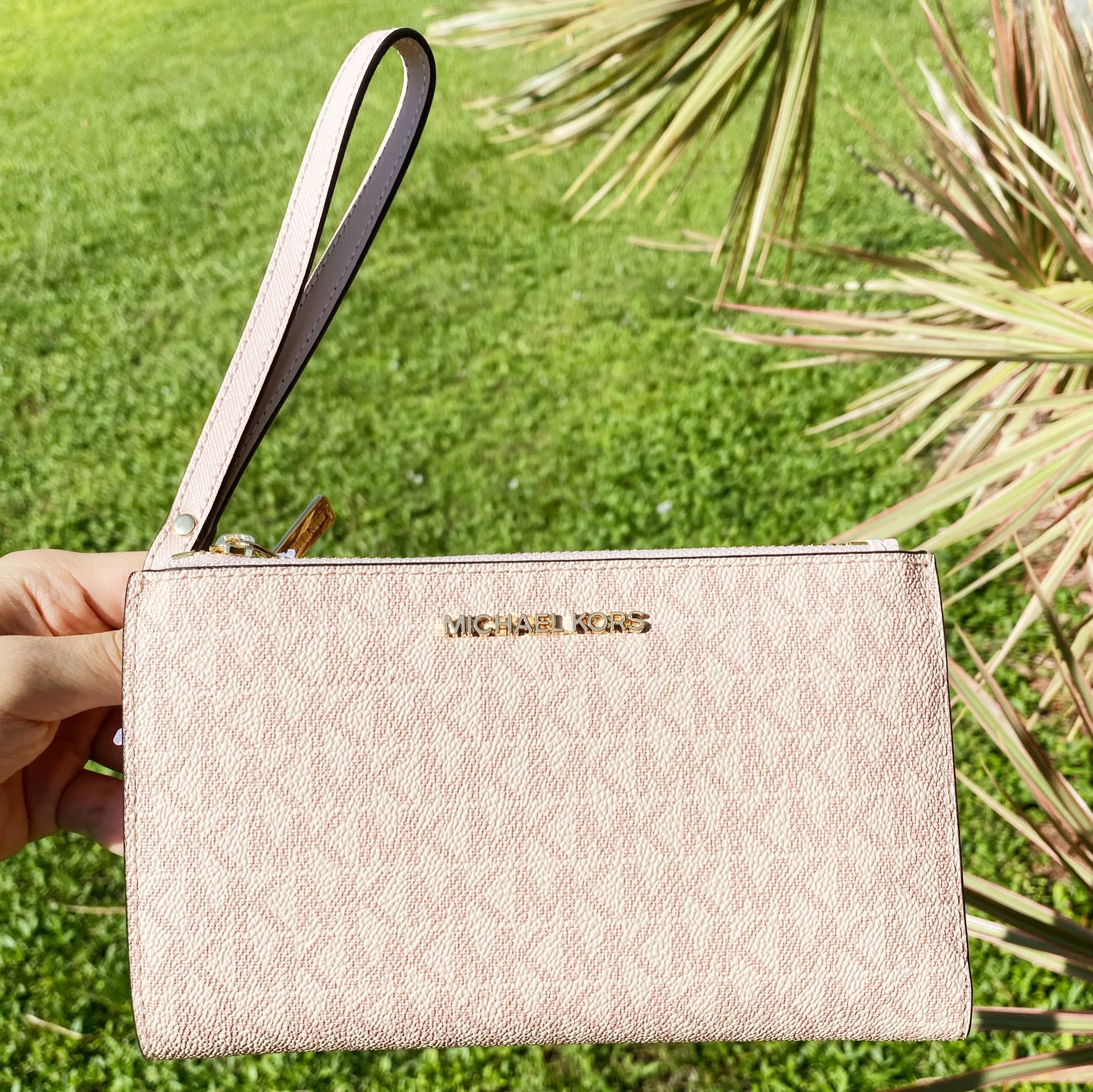 Michael Kors Jet Set Travel Double Zip Wristlet Ballet Pink MK sold by Gaby's Bags product image thumbnail 2