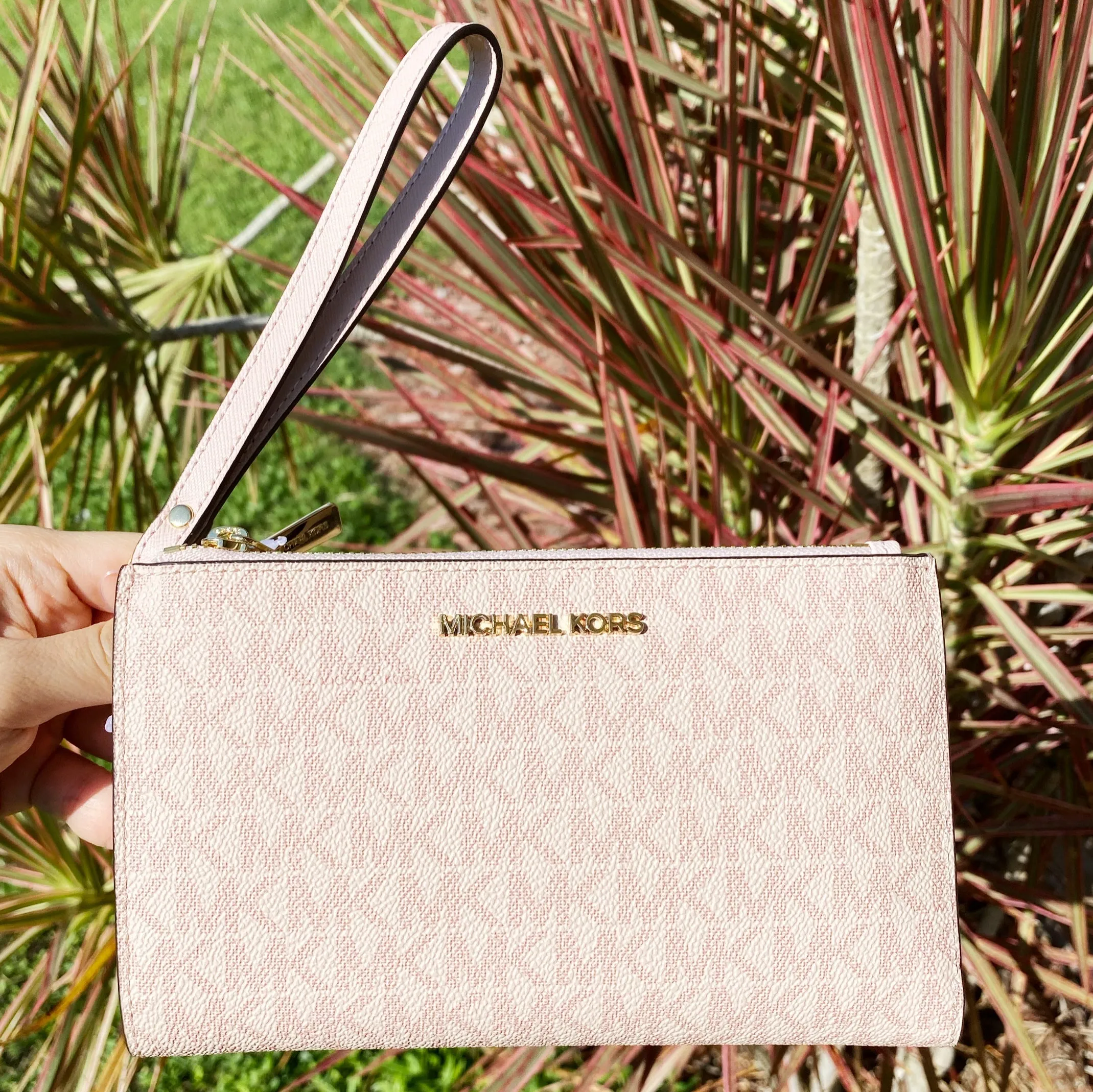 Michael Kors Jet Set Travel Double Zip Wristlet Ballet Pink MK sold by Gaby's Bags product image thumbnail 3