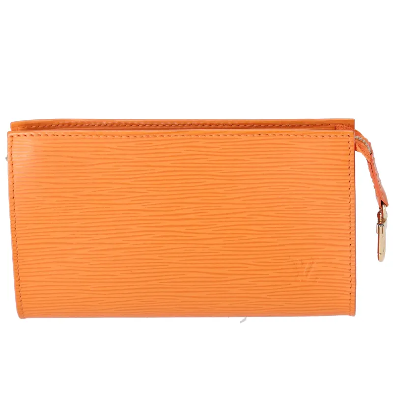 Louis Vuitton Pouch Mandarin Epi Leather LV Logo Engraved made by Louis Vuitton