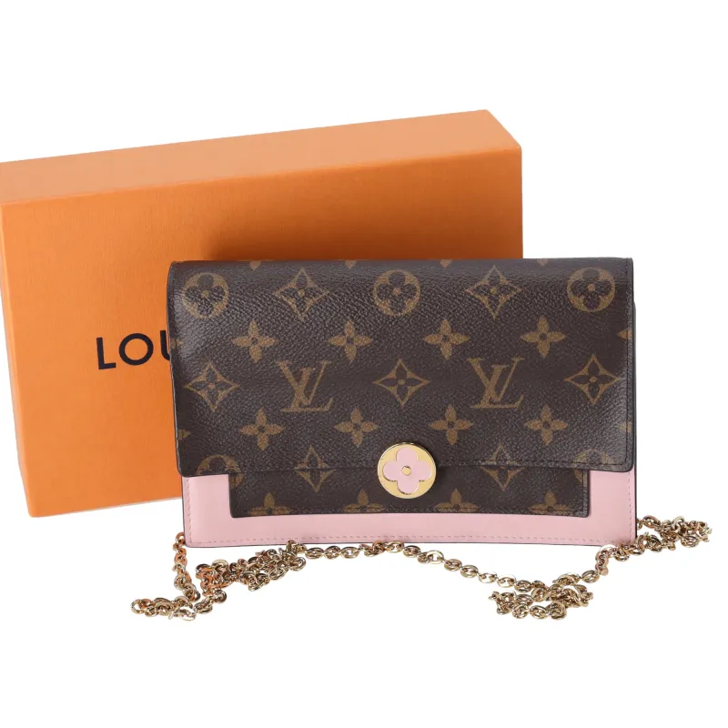 Louis Vuitton Monogram Flore Chain Wallet Crossbody Rose Ballerine Pink made by Louis Vuitton