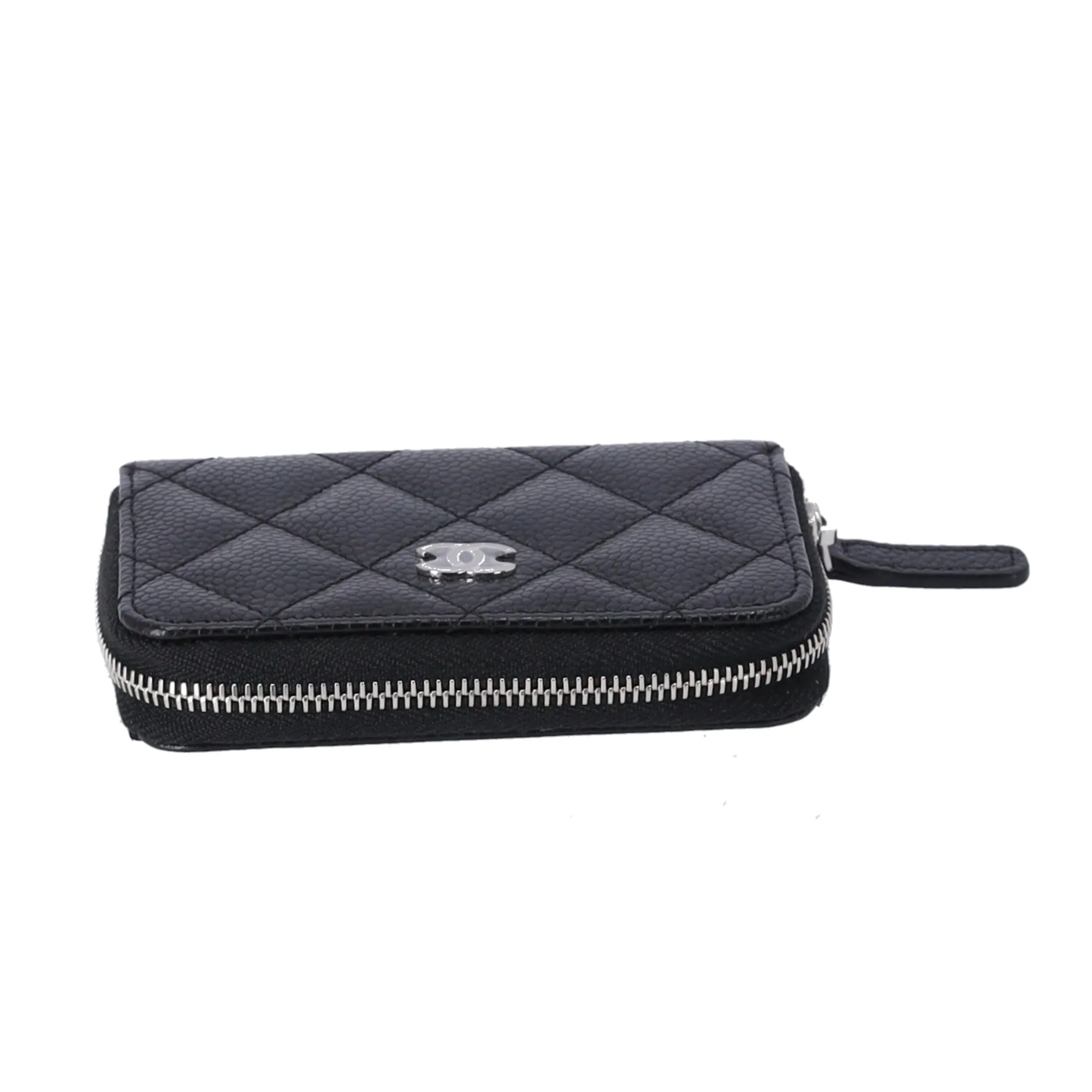 CHANEL Quilted Zip Card Wallet Caviar Leather Black sold by Gaby's Bags product image thumbnail 5