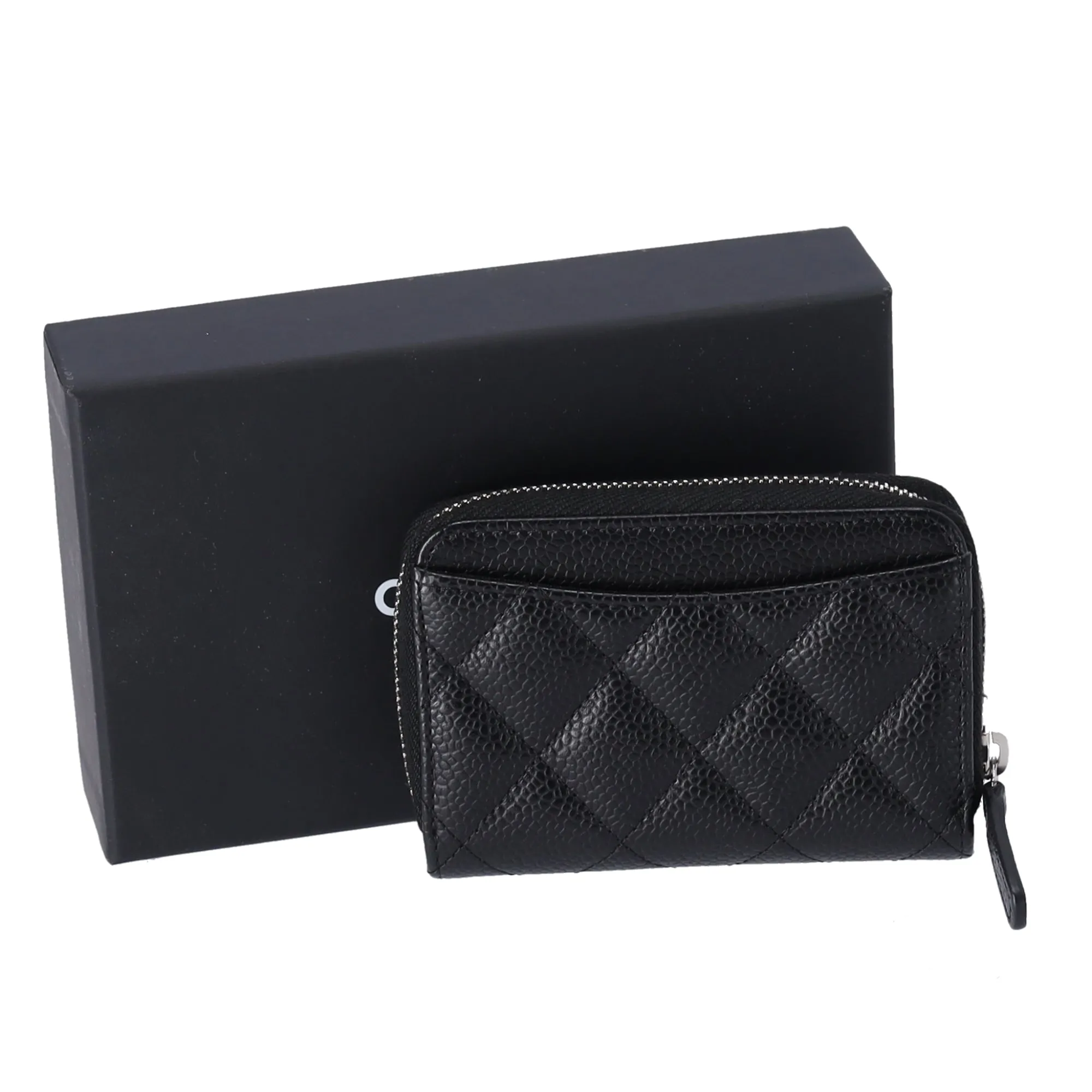 CHANEL Quilted Zip Card Wallet Caviar Leather Black sold by Gaby's Bags product image thumbnail 2