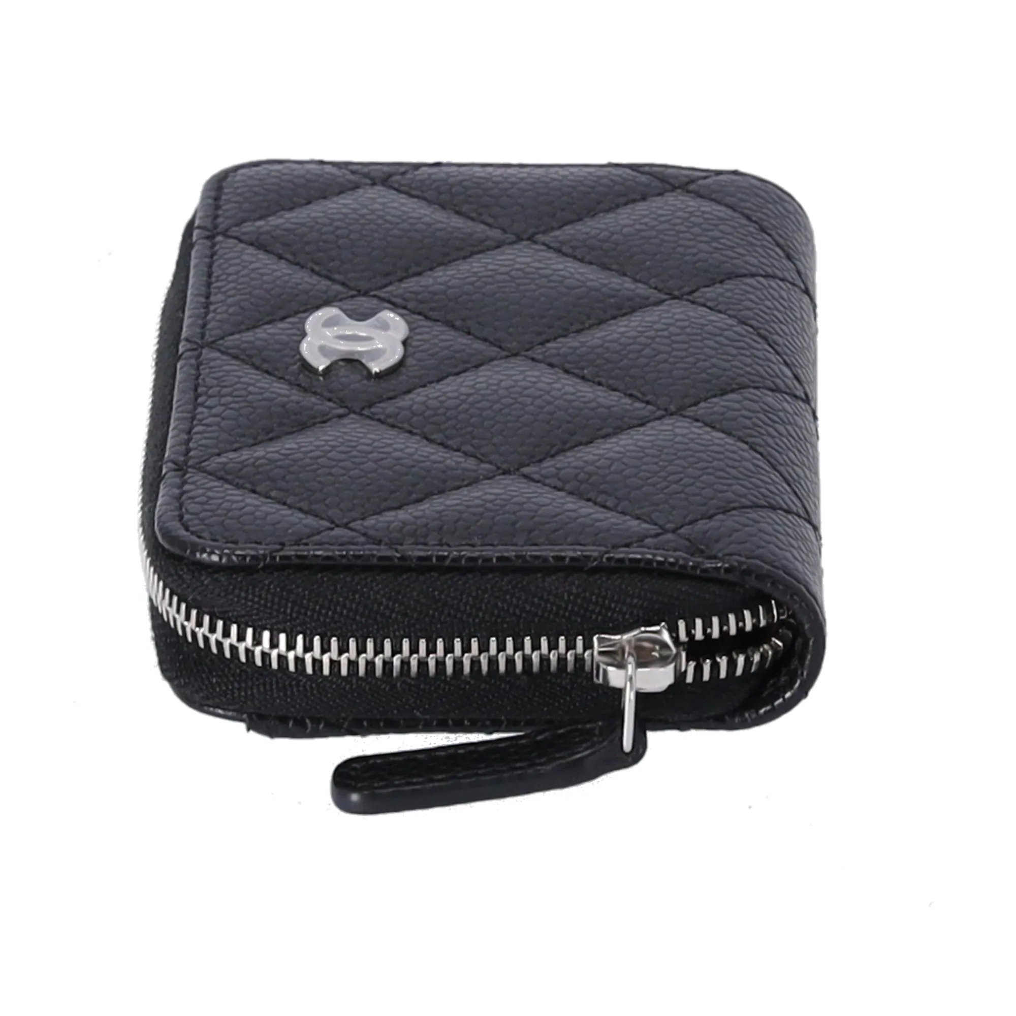 CHANEL Quilted Zip Card Wallet Caviar Leather Black sold by Gaby's Bags product image thumbnail 3
