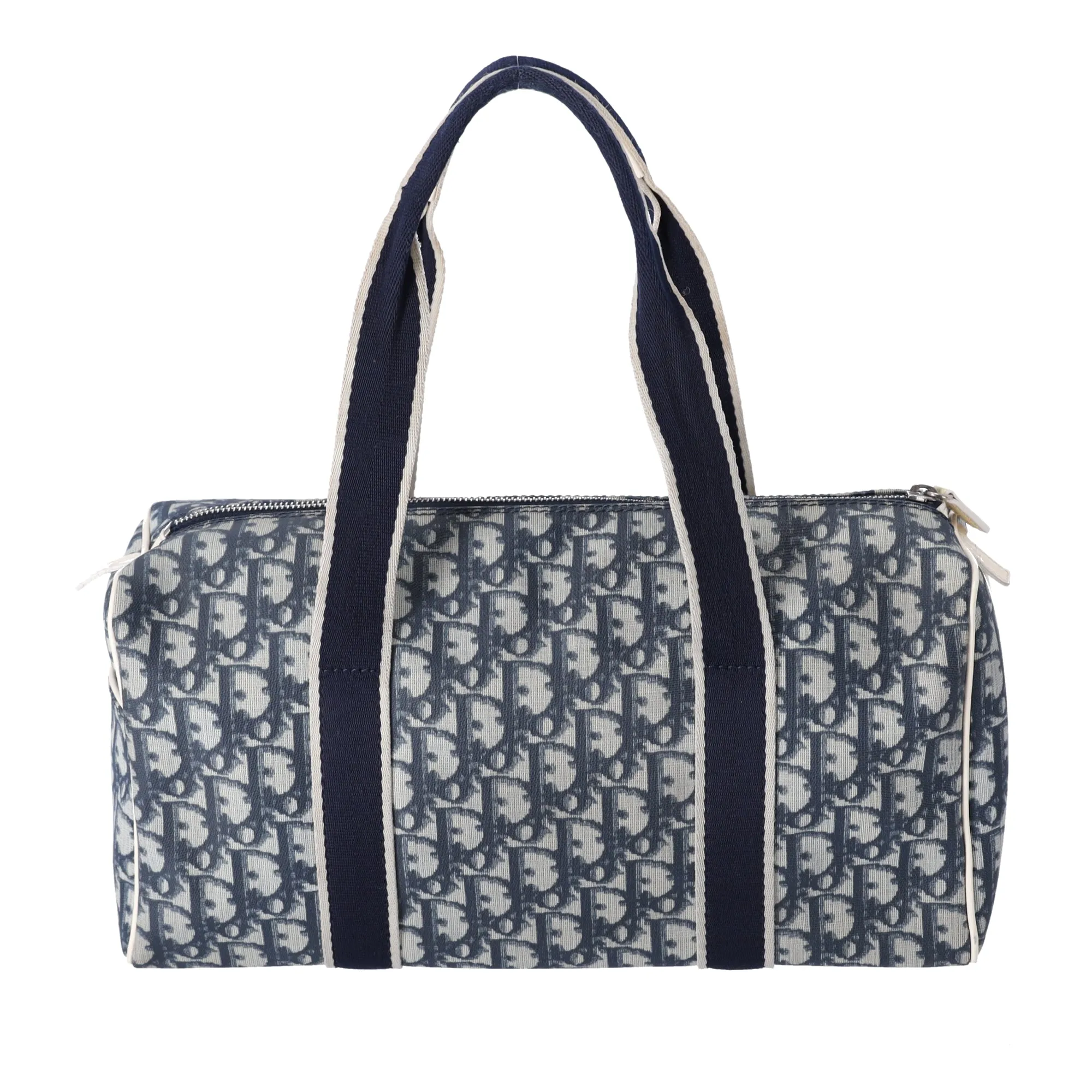 Christian Dior Trotter Boston Bag Light gray Navy Blue PVC Patent Leather sold by Gaby's Bags product image thumbnail 3