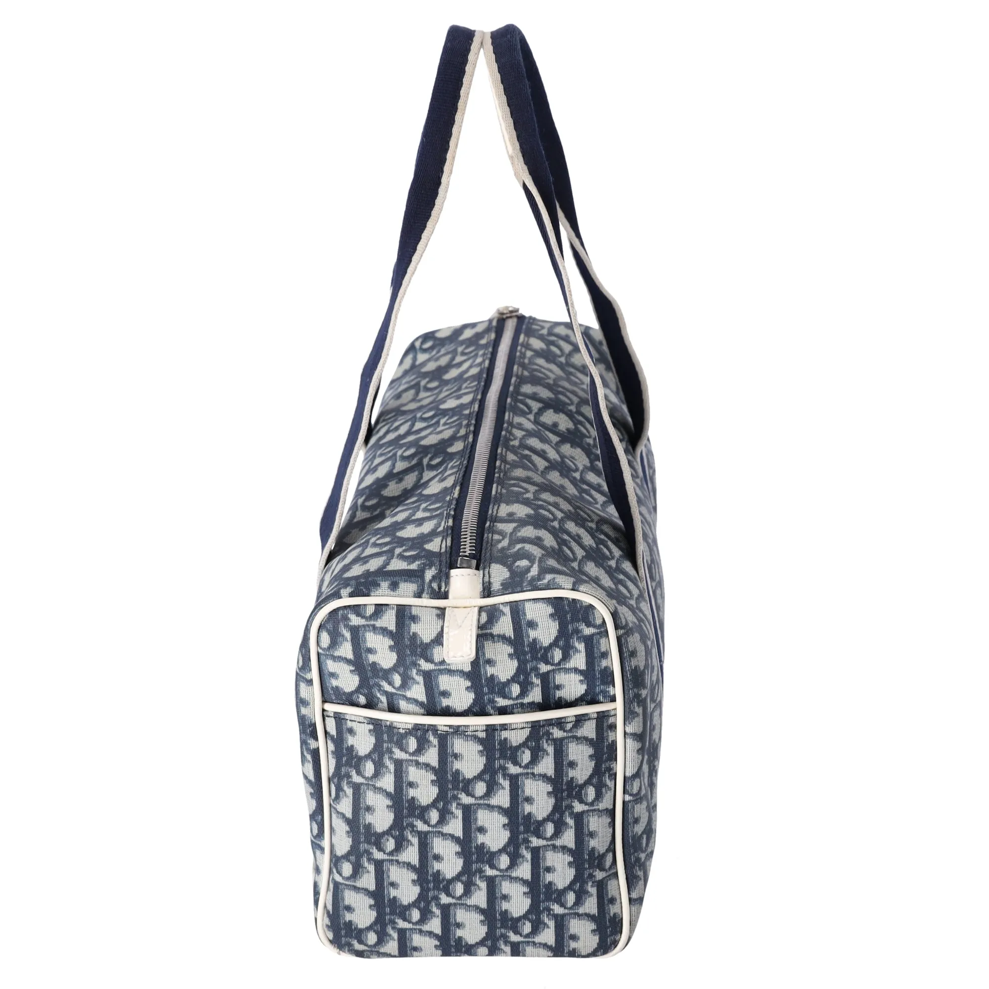 Christian Dior Trotter Boston Bag Light gray Navy Blue PVC Patent Leather sold by Gaby's Bags product image thumbnail 2