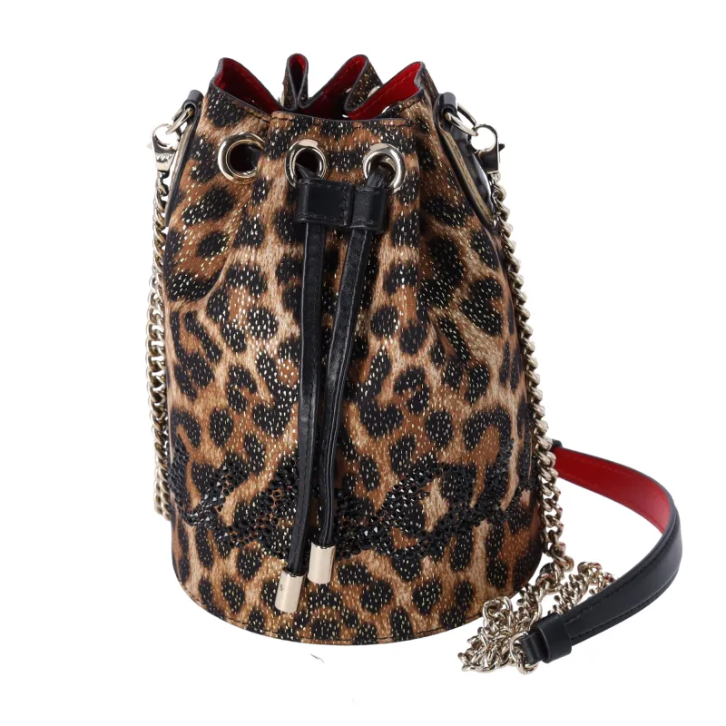 Christian Louboutin MaryJane Shoulder Bag Black Light Brown Leopard made by Christian Louboutin