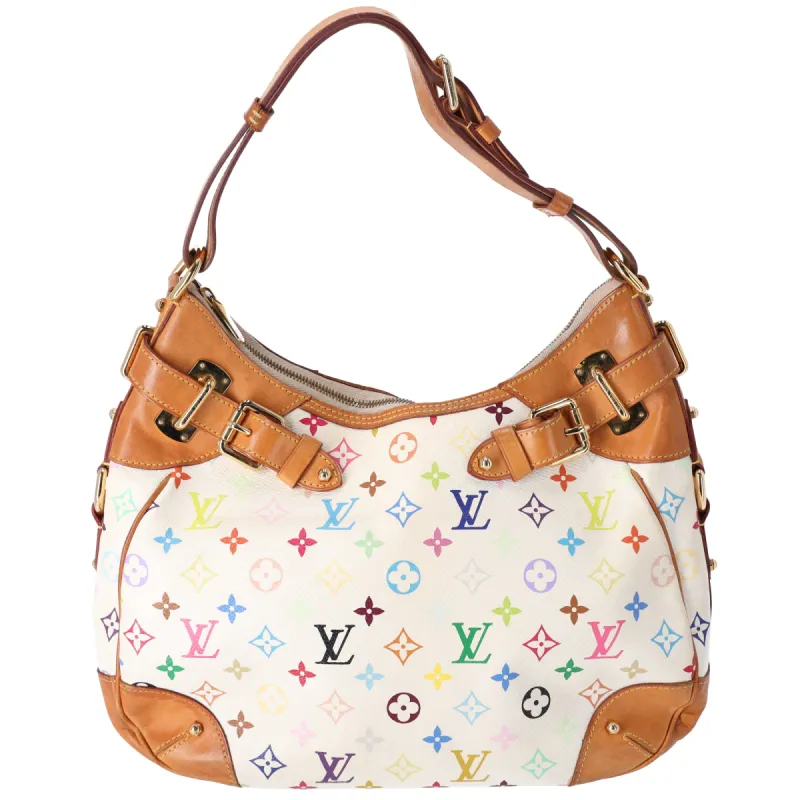 Louis Vuitton Greta Shoulder Bag M40195 Monogram Multicolor Blanc White sold by Gaby's Bags